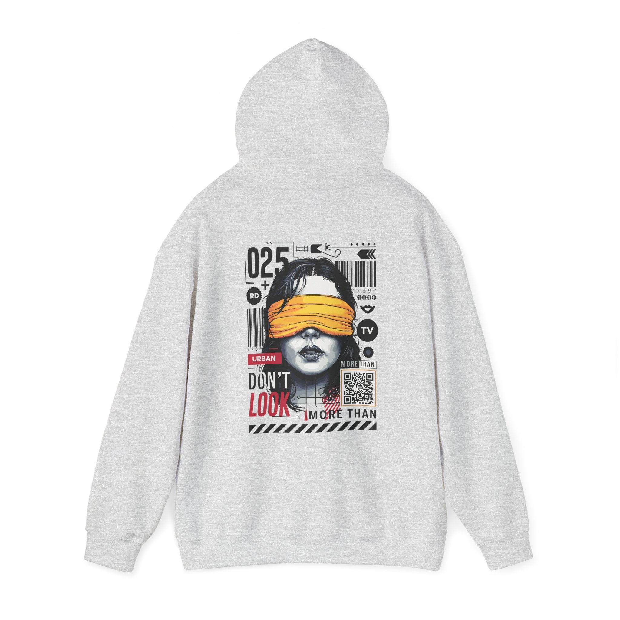 Unisex Heavy Blend Hooded Sweatshirt - Bold Vintage Graphic 'Don't Look' Design