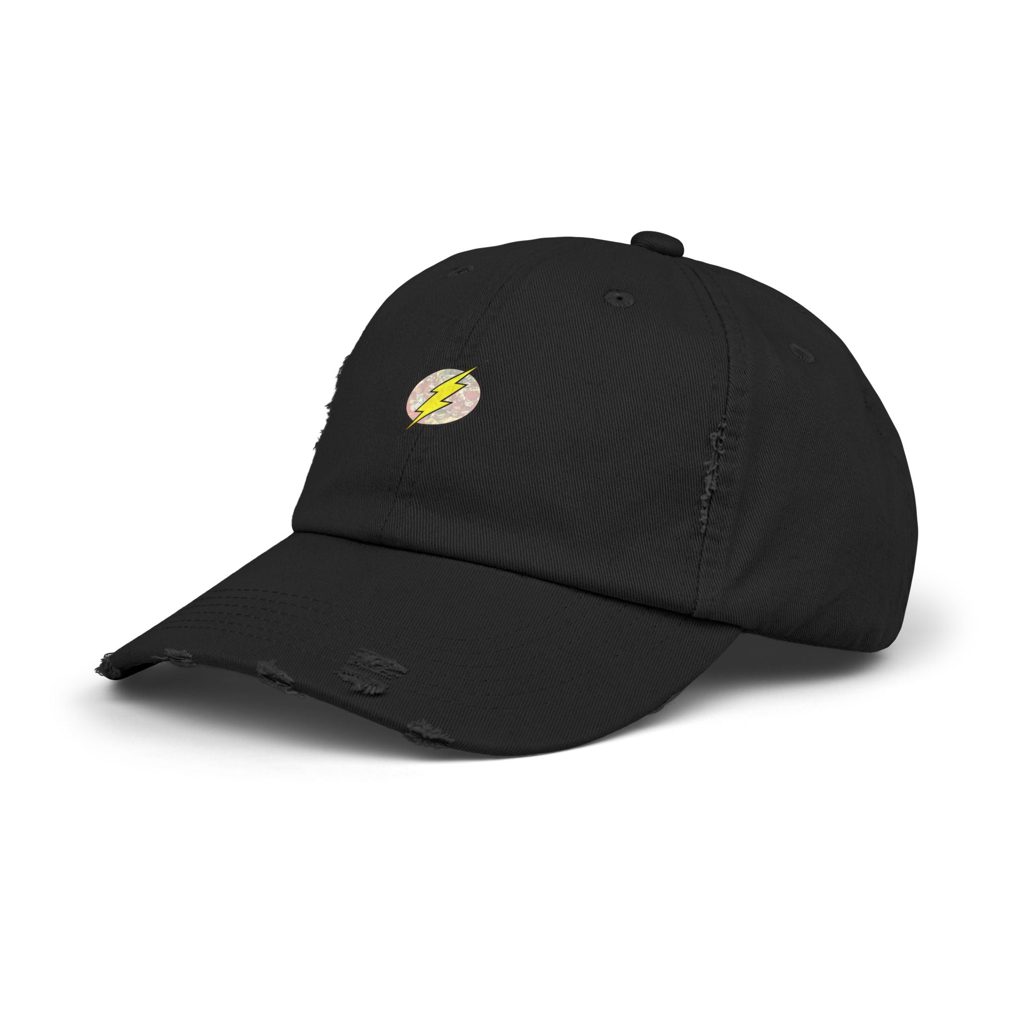 Distressed Cap with Lightning Design - Casual Fashion Essential