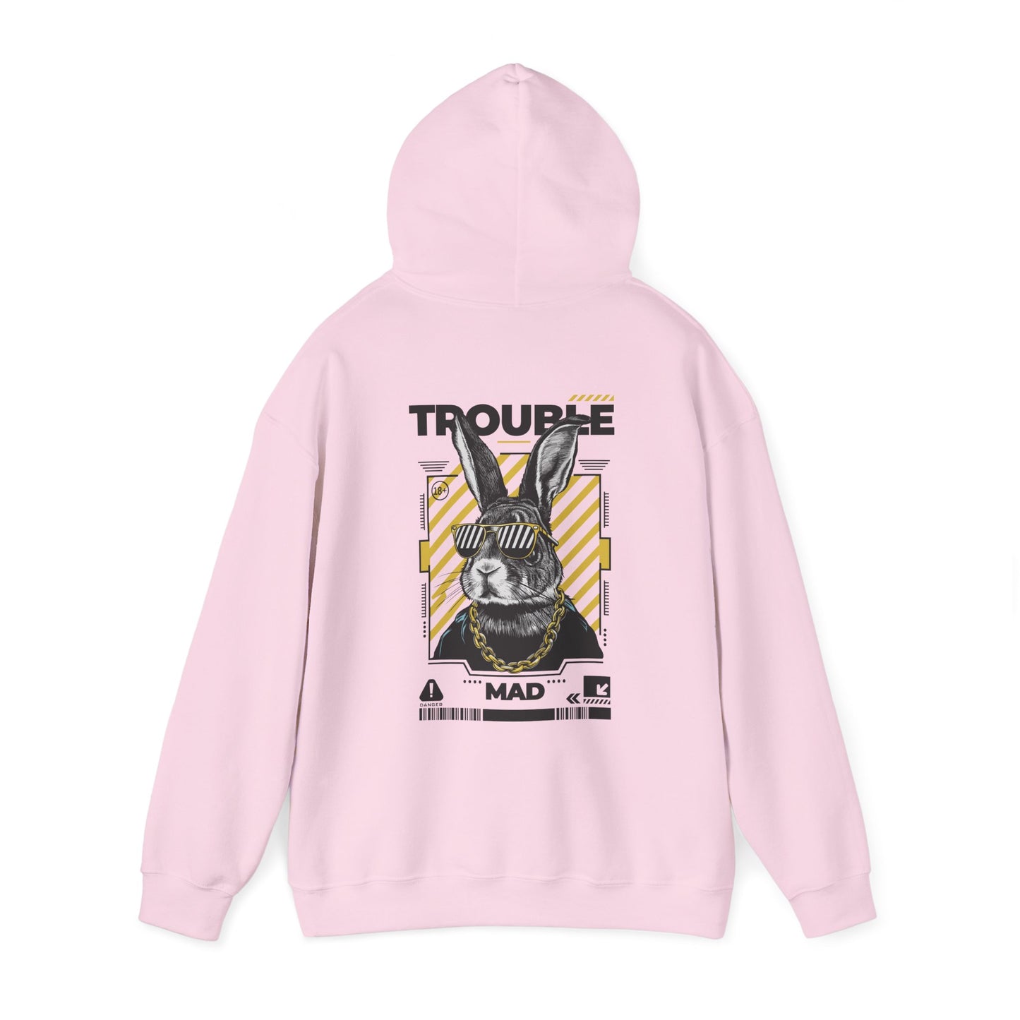 Unisex Heavy Blend™ Hooded Sweatshirt - 'Trouble' Bunny Design