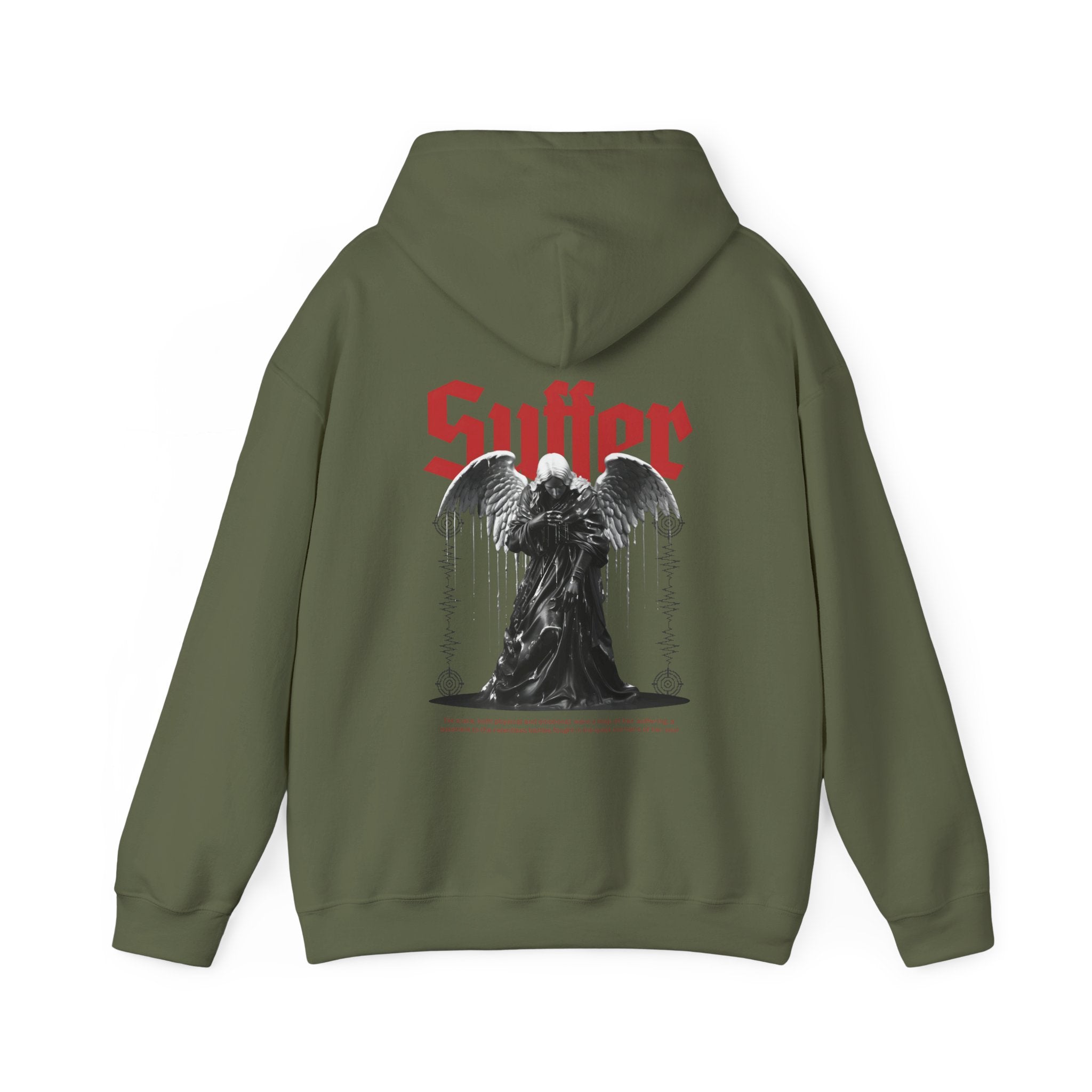 Gothic Unisex Hooded Sweatshirt - 'Suffer' Design