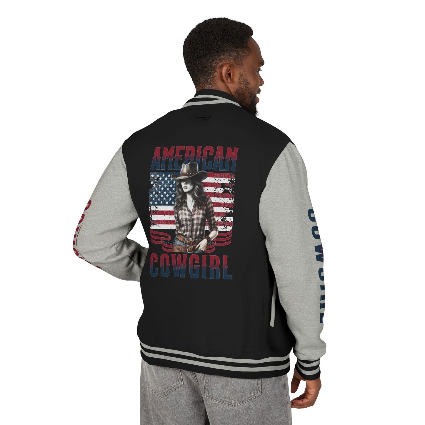 American Cowgirl Unisex Heavyweight Letterman Jacket - Vintage Style