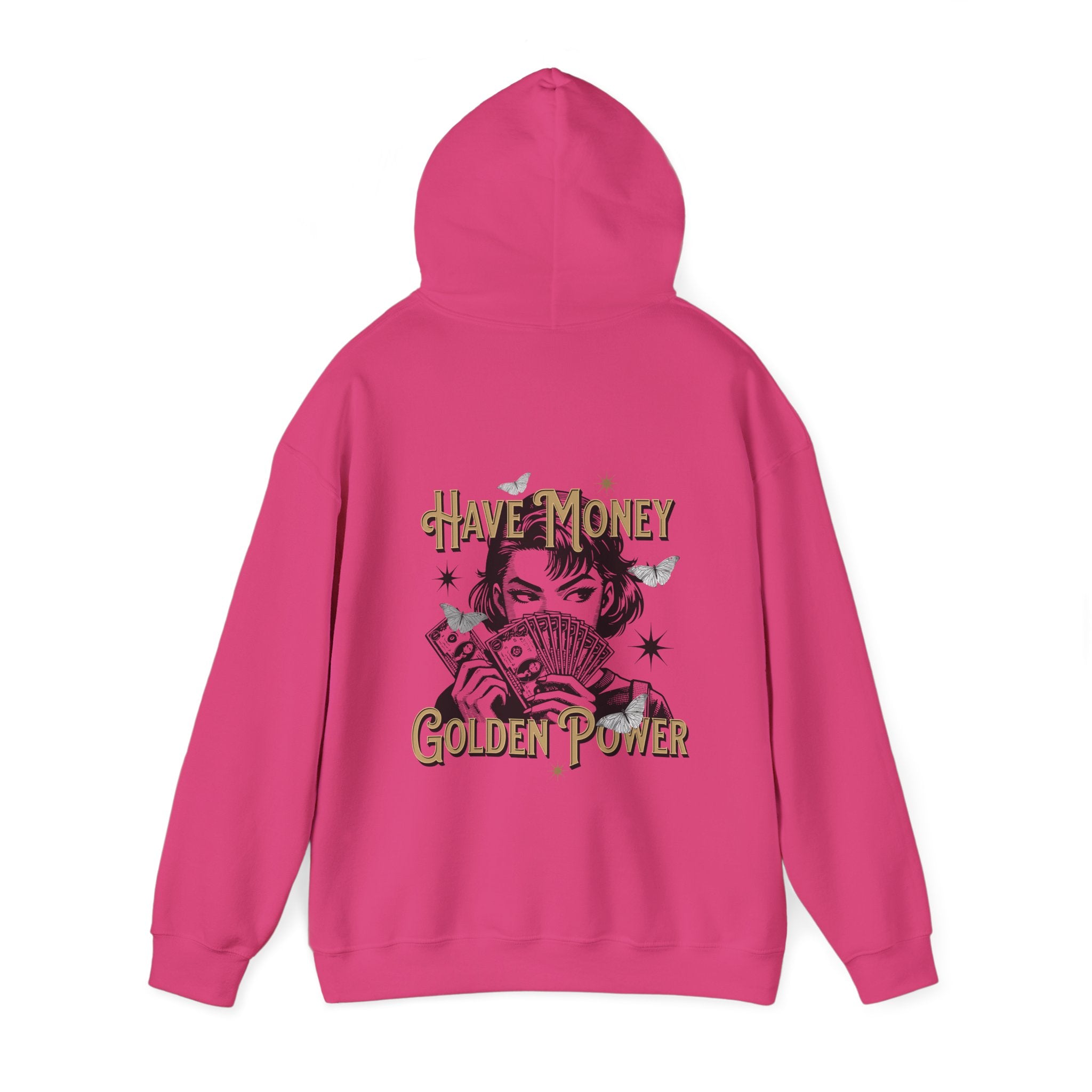 Have Money, Golden Power Graphic Unisex Heavy Blend™ Hooded Sweatshirt -