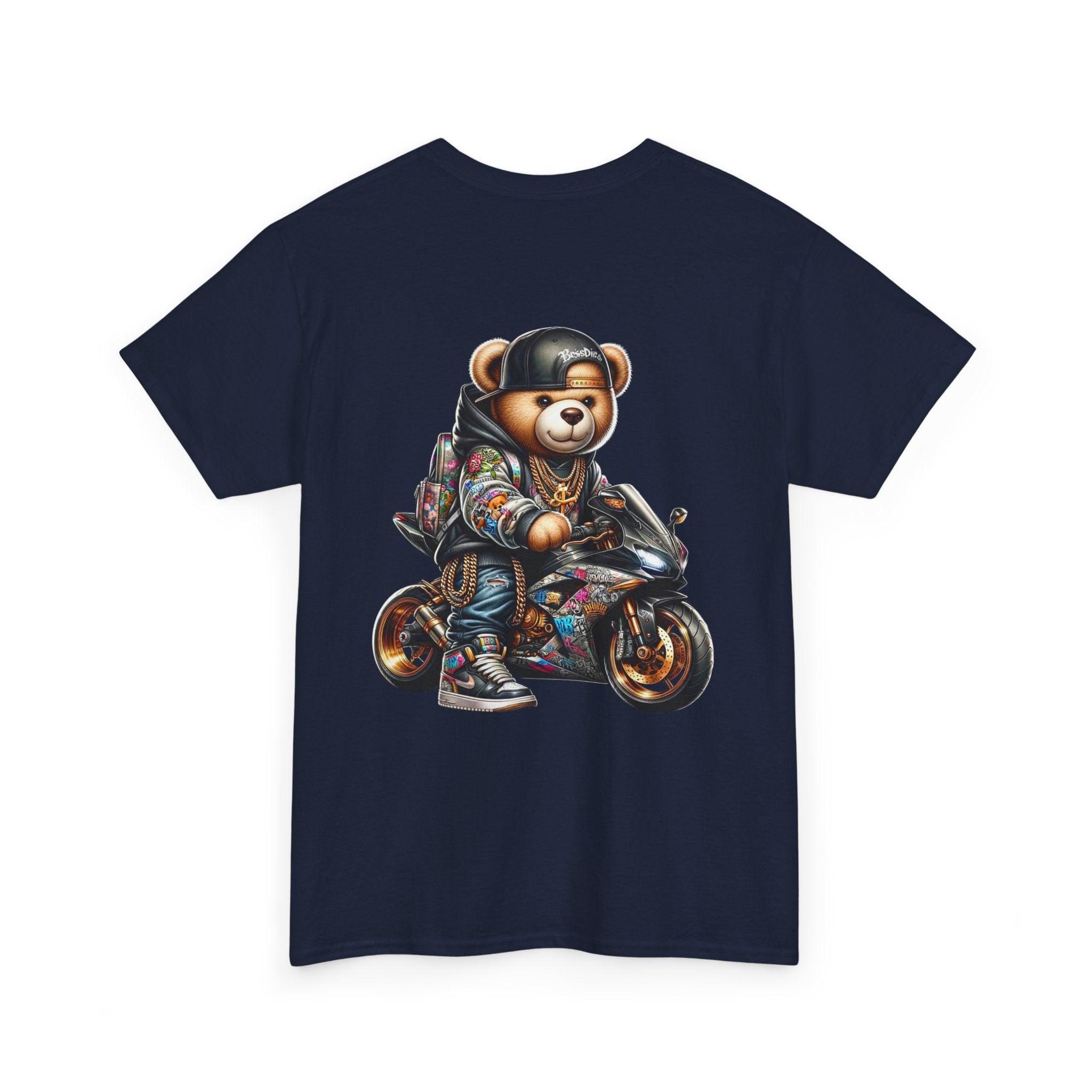 Gangsta Biker Teddy Bear Unisex Heavy Cotton Tee