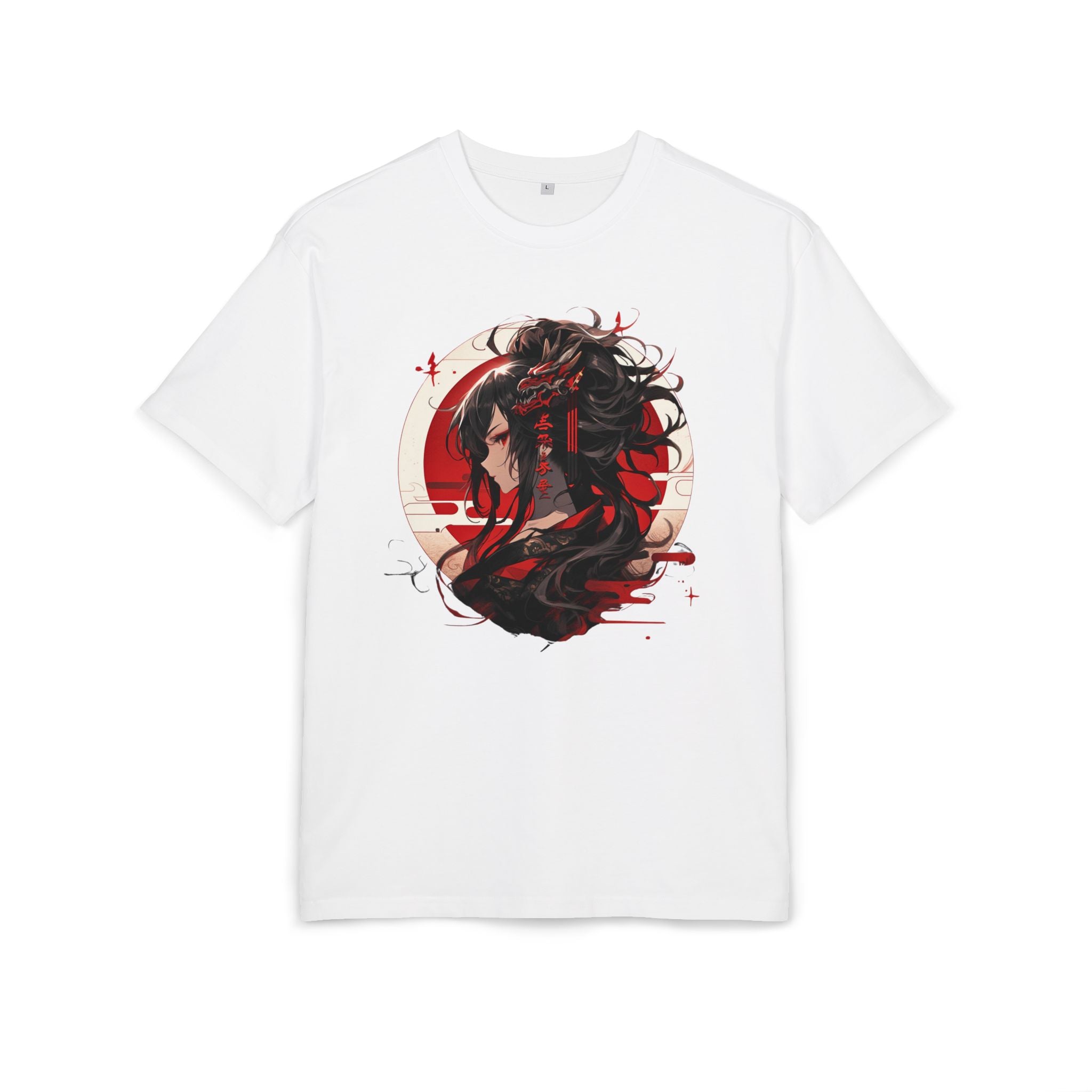 Anime Dragon Girl Unisex Heavy Oversize Tee