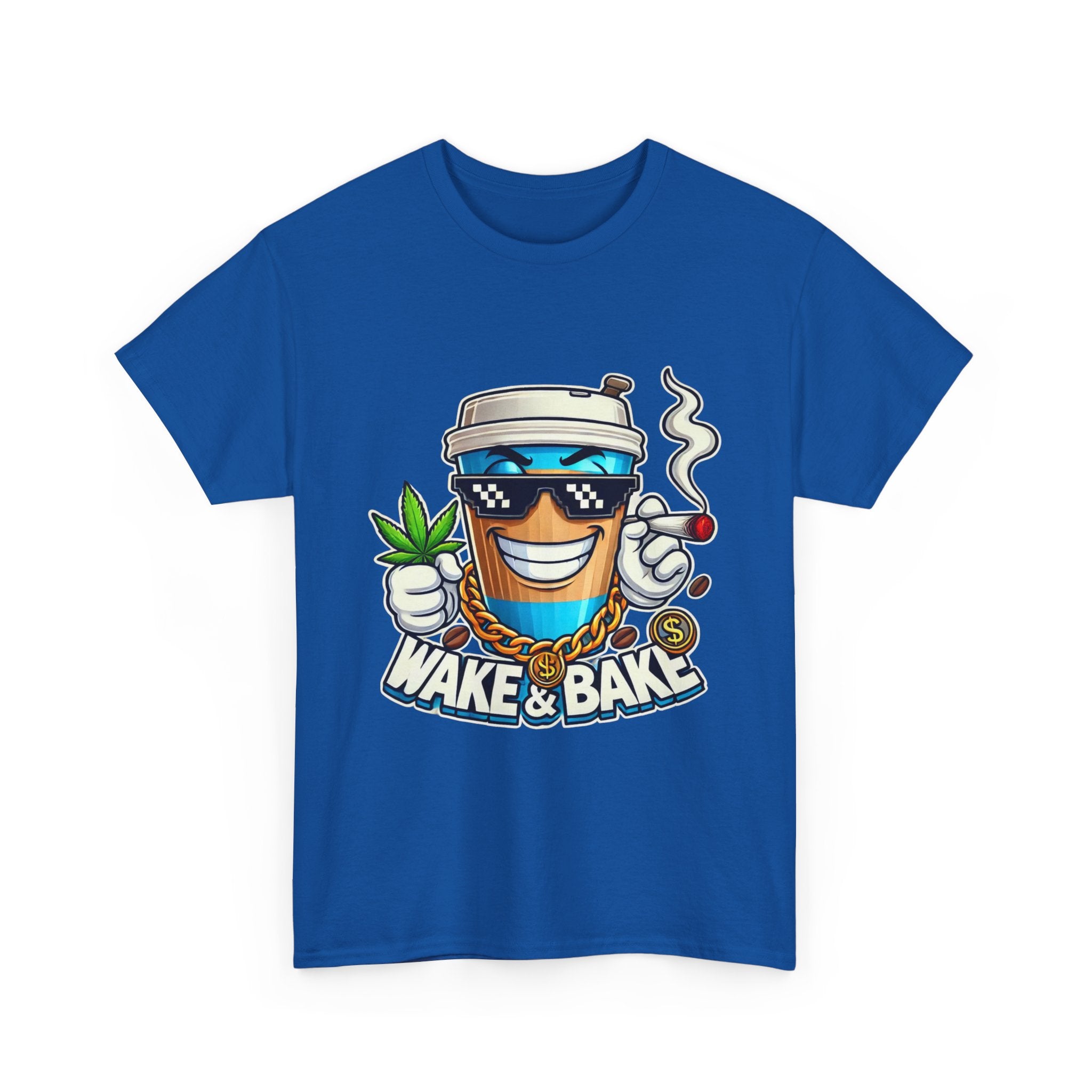 Wake & Bake Unisex Heavy Cotton Tee - Fun Cannabis Culture Shirt