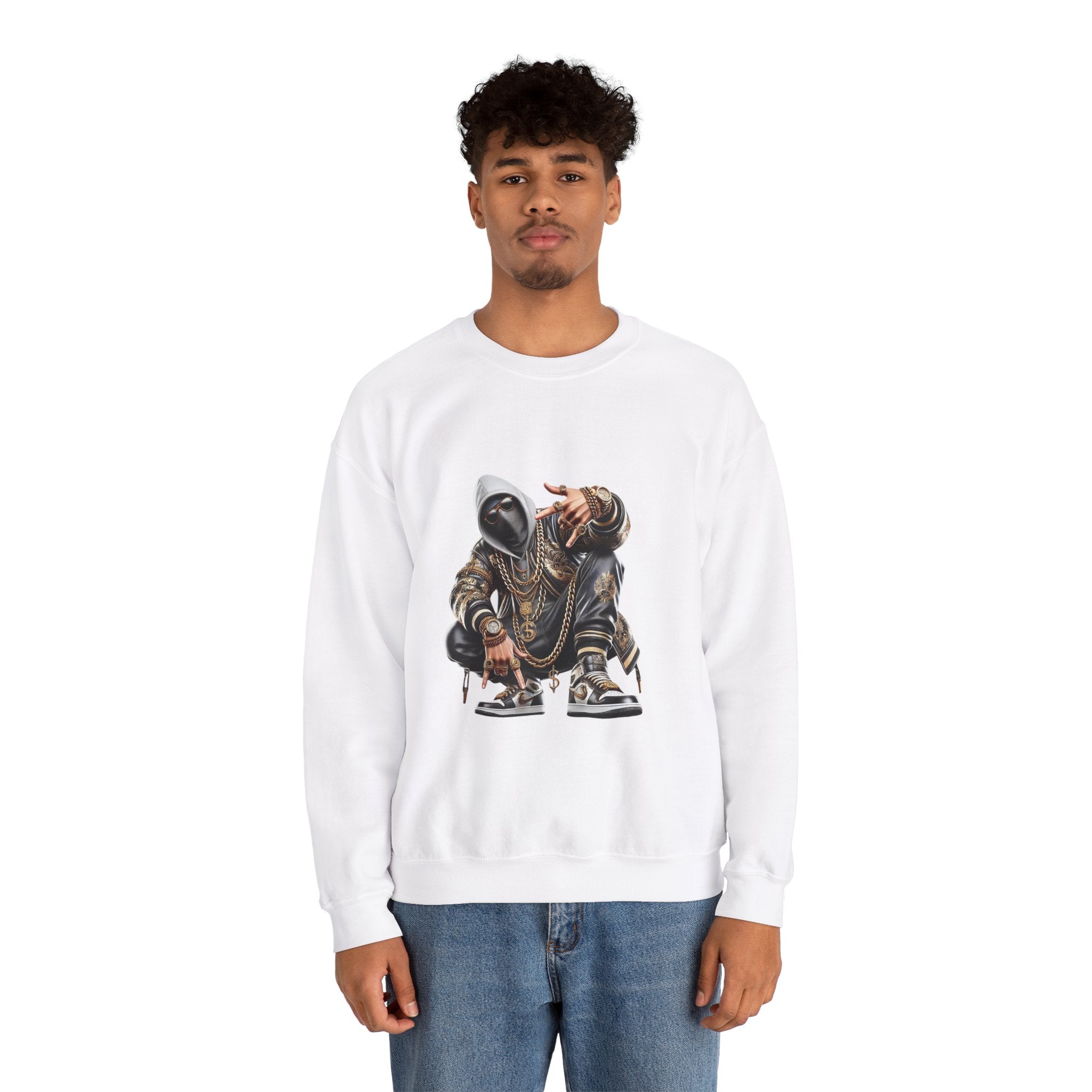Urban Style Crewneck Sweatshirt - Hip-Hop Inspired Graphic