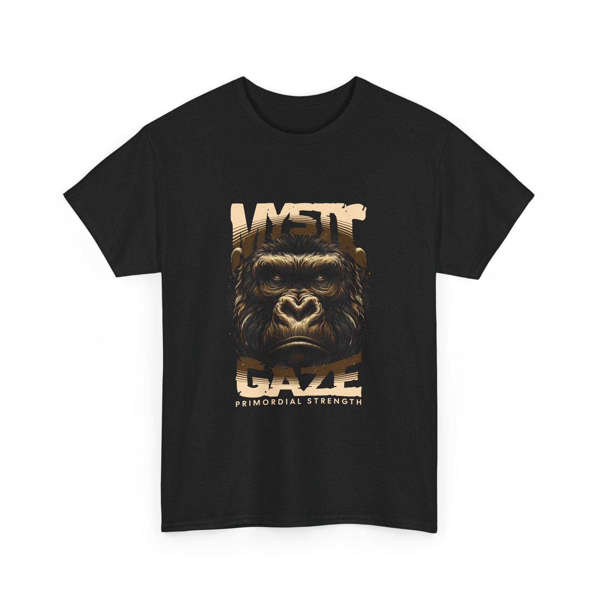 Mystic Gaze Gorilla Tee - Unisex Heavy Cotton T-Shirt for Strength and Power Lovers
