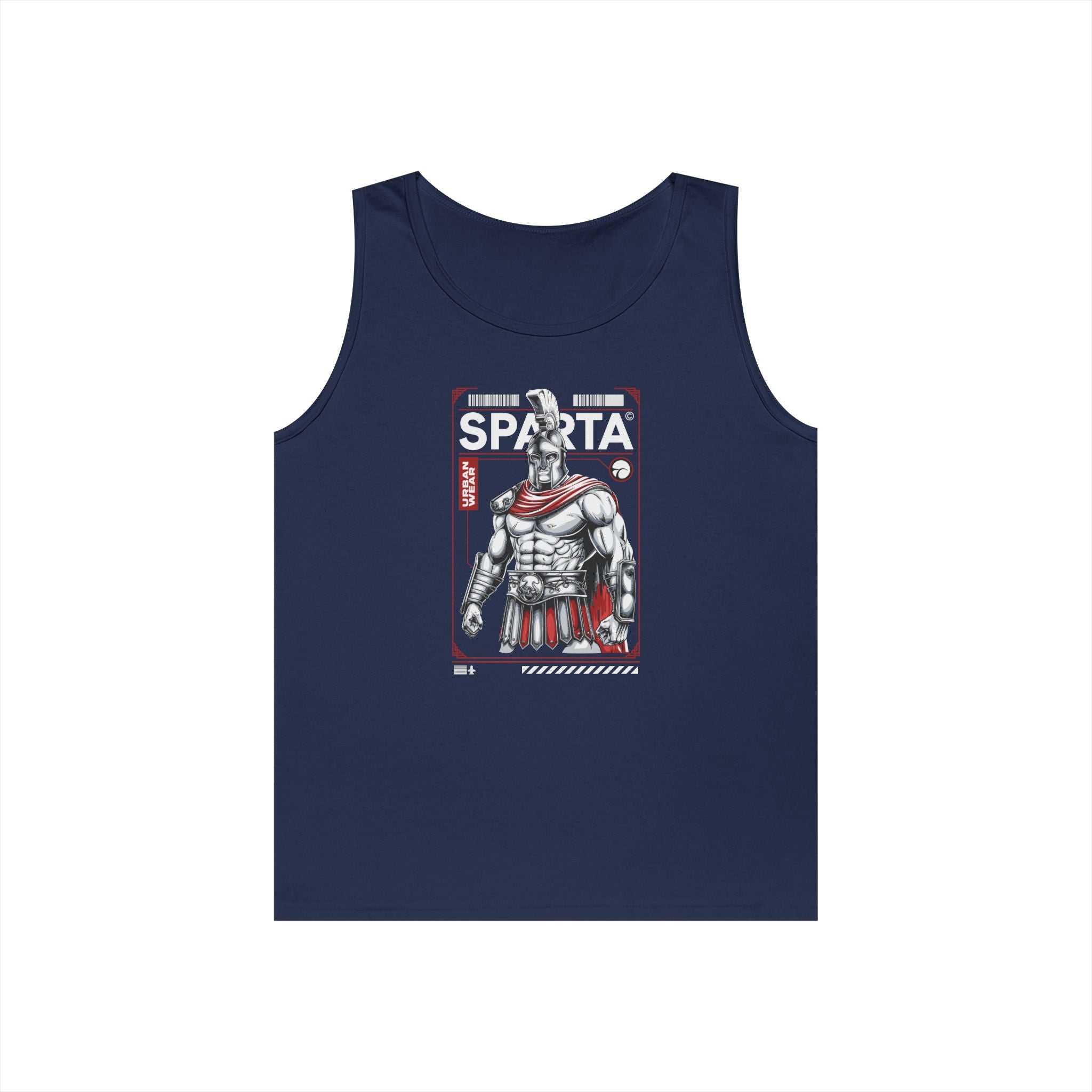 Sparta Warrior Unisex Heavy Cotton Tank Top - Bold Graphic Tee for Fitness & Casual Wear