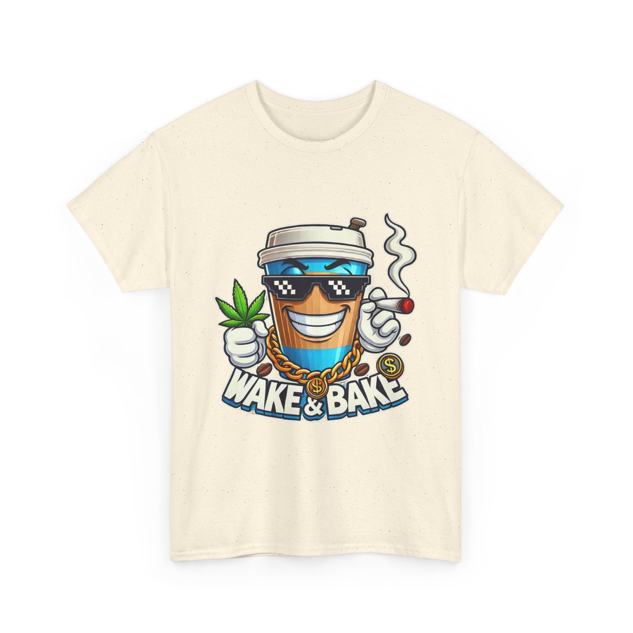 Wake & Bake Unisex Heavy Cotton Tee - Fun Cannabis Culture Shirt