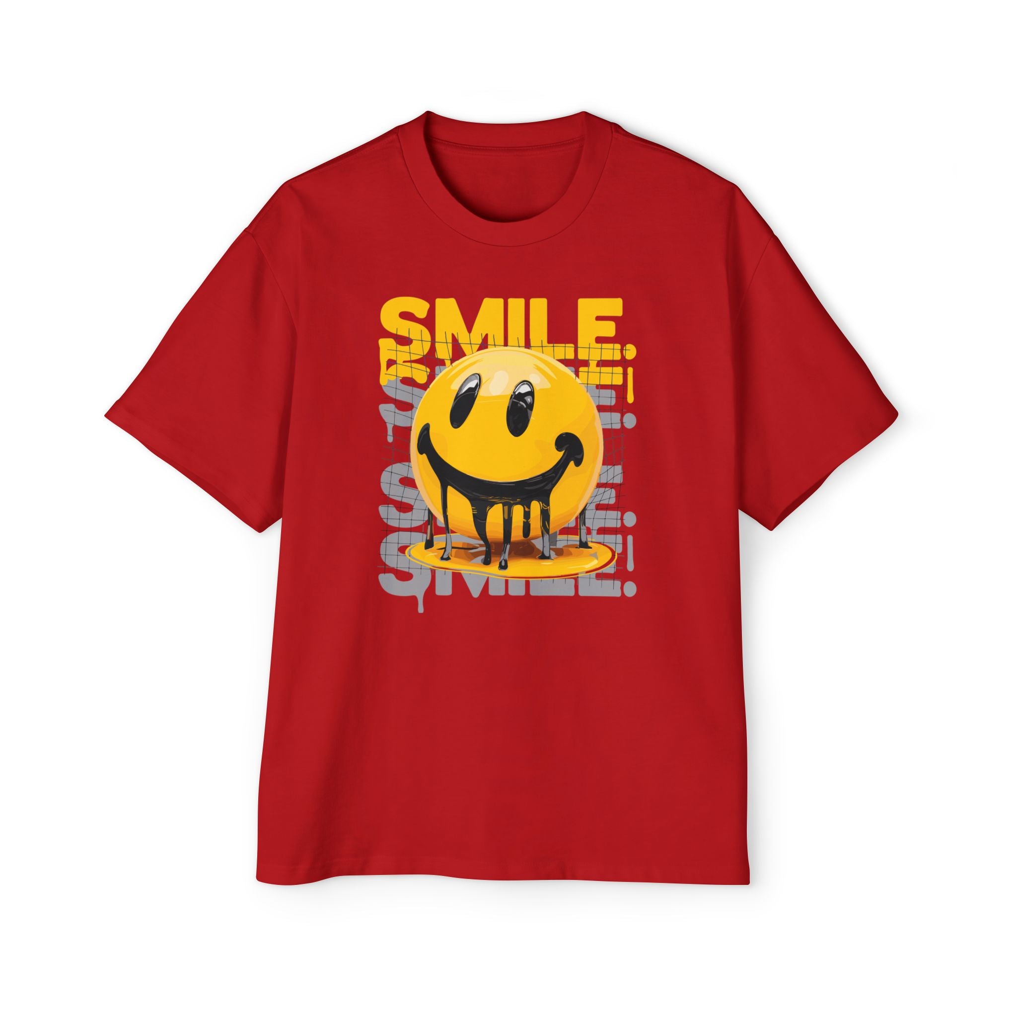Smile Oversized Tee - Yellow Graphic T-Shirt for Casual Vibes