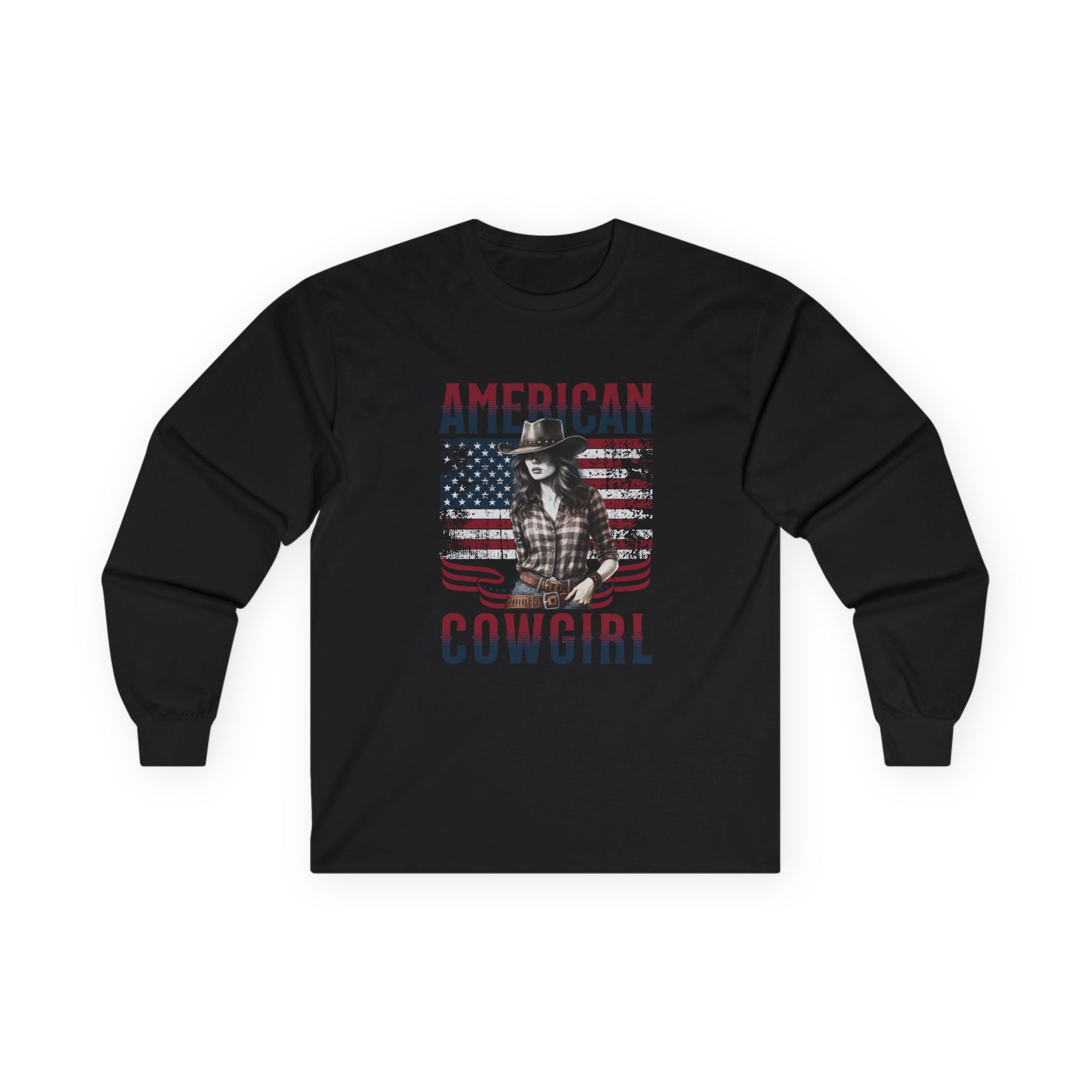 American Cowgirl Long Sleeve Tee - Unisex Patriotic Fashion