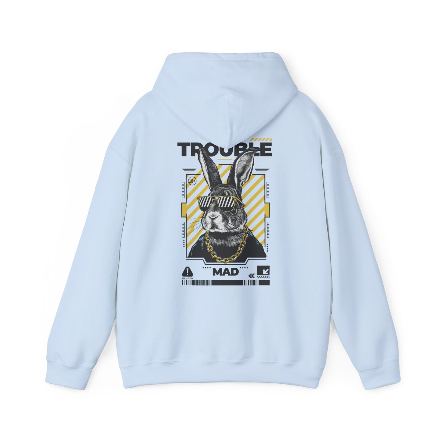 Unisex Heavy Blend™ Hooded Sweatshirt - 'Trouble' Bunny Design
