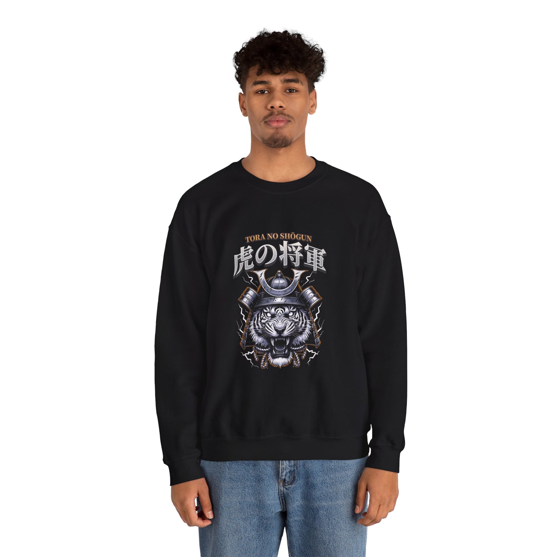 Fearless Samurai Tiger Unisex Crewneck Sweatshirt.