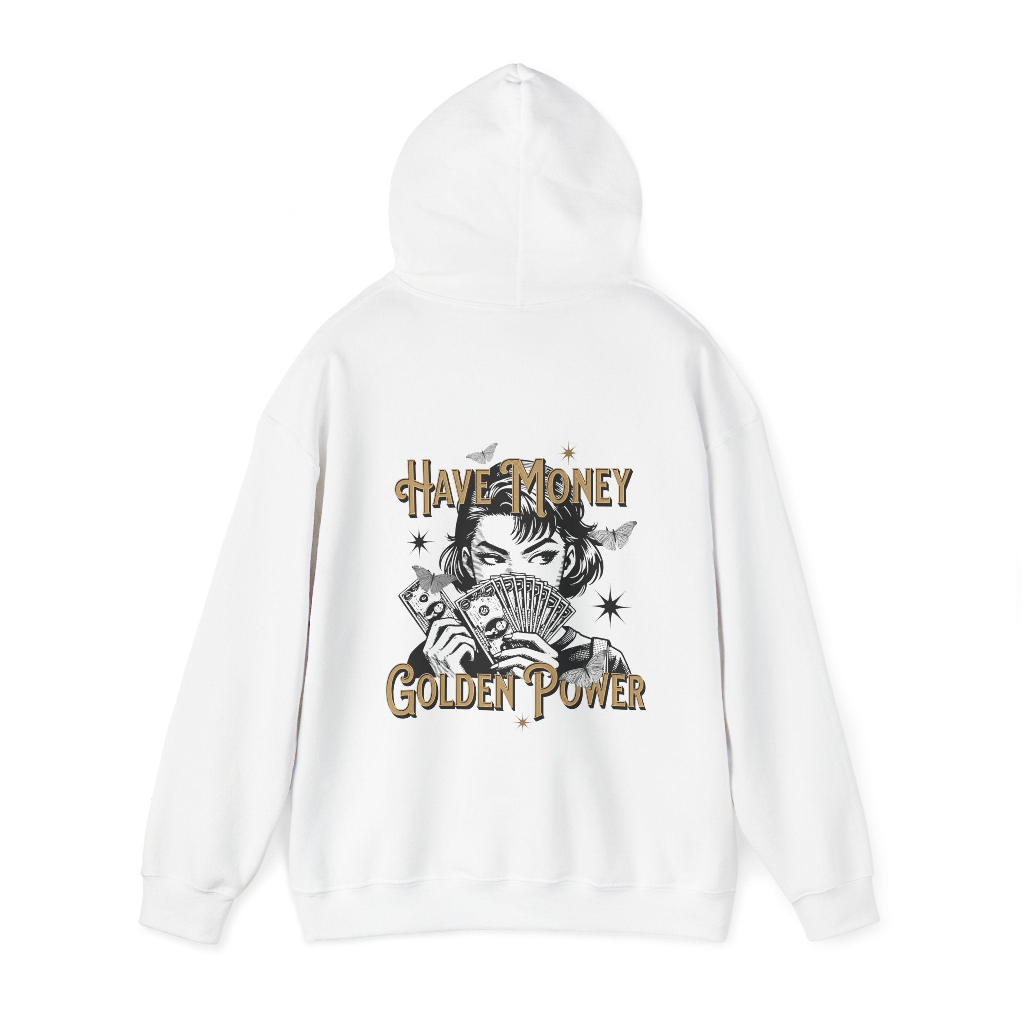 Have Money, Golden Power Graphic Unisex Heavy Blend™ Hooded Sweatshirt -