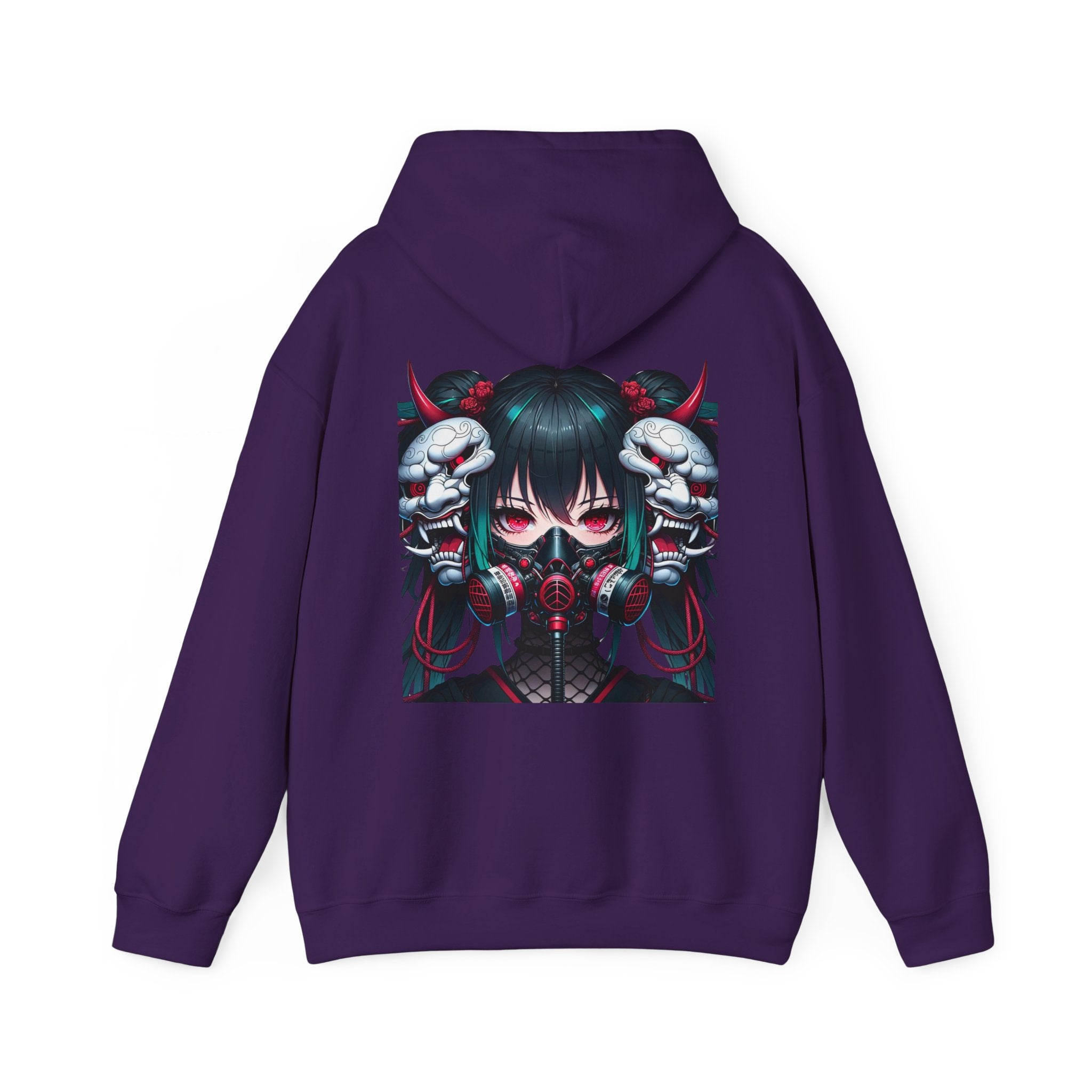 Anime Girl With Oni Mask Unisex Hoodie