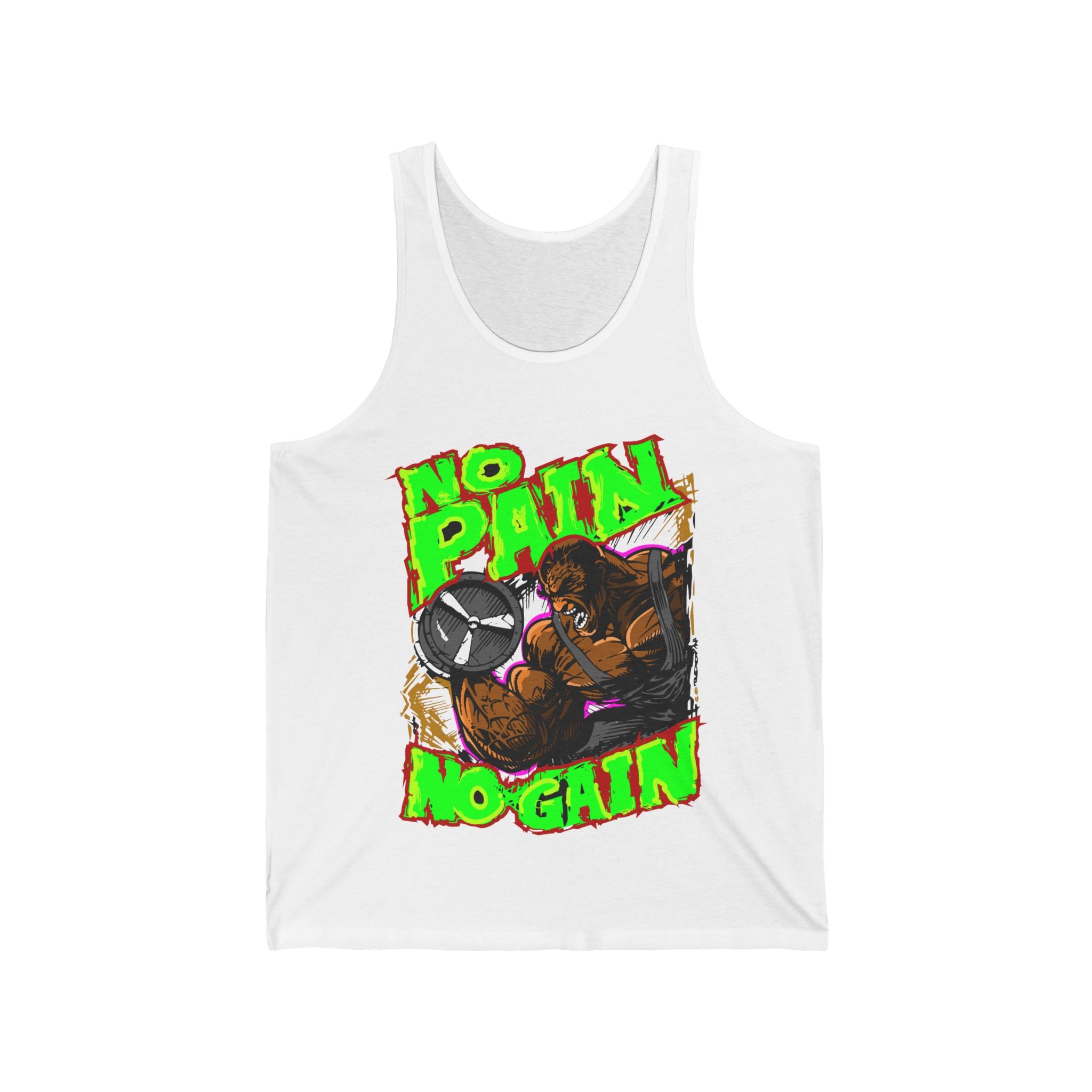 No Pain No Gain Unisex Jersey Tank - Motivational Gym Shirt for Fitness Enthusiasts