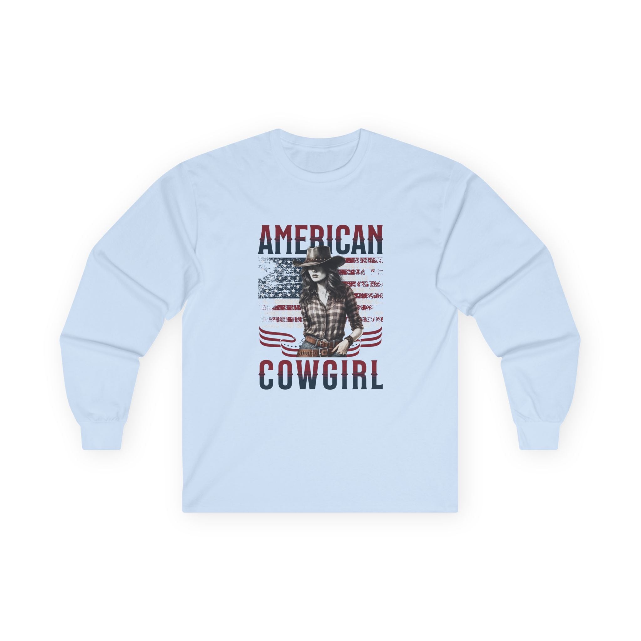 American Cowgirl Long Sleeve Tee - Unisex Patriotic Fashion
