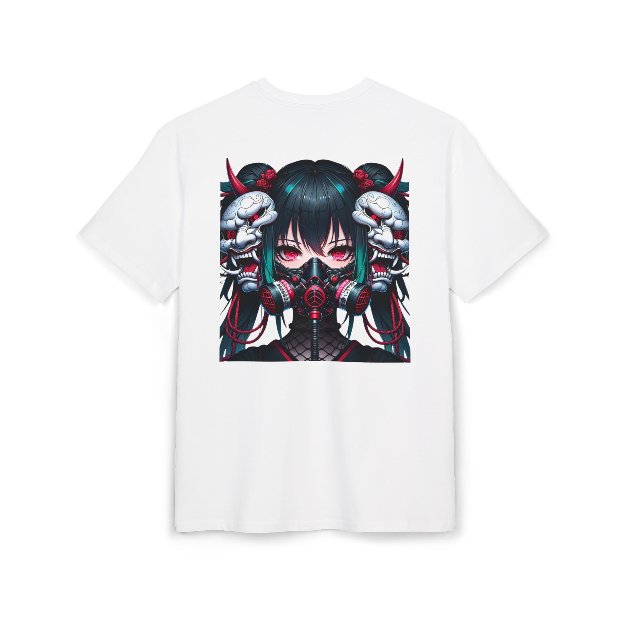 Anime Girl With Oni Mask Unisex Heavy Oversize Tee