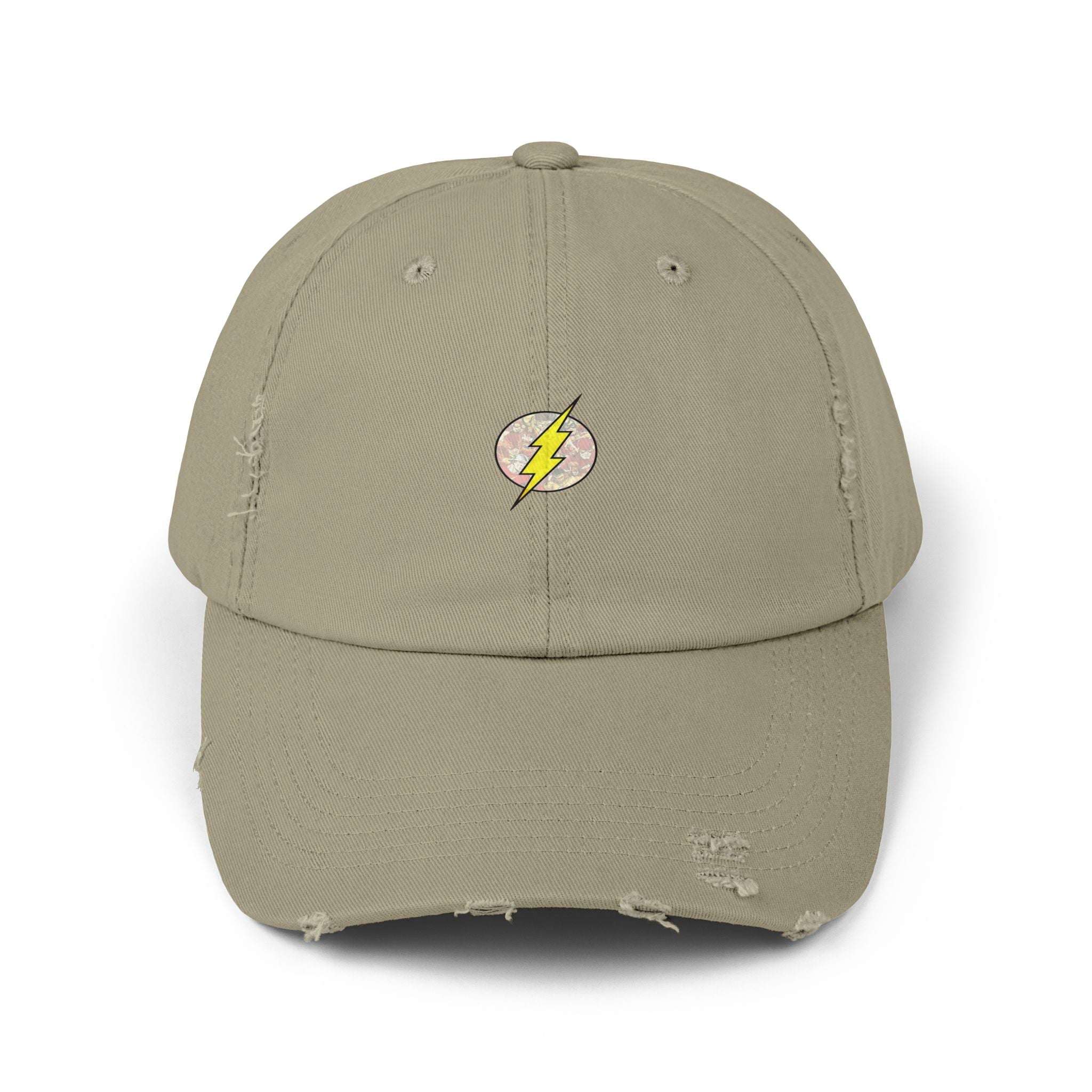 Distressed Cap with Lightning Design - Casual Fashion Essential