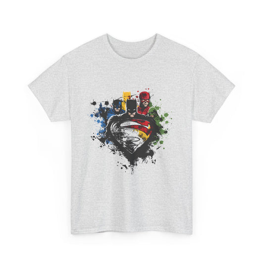 Epic Heroes Unisex Heavy Cotton Tee - Batman and Superman Design