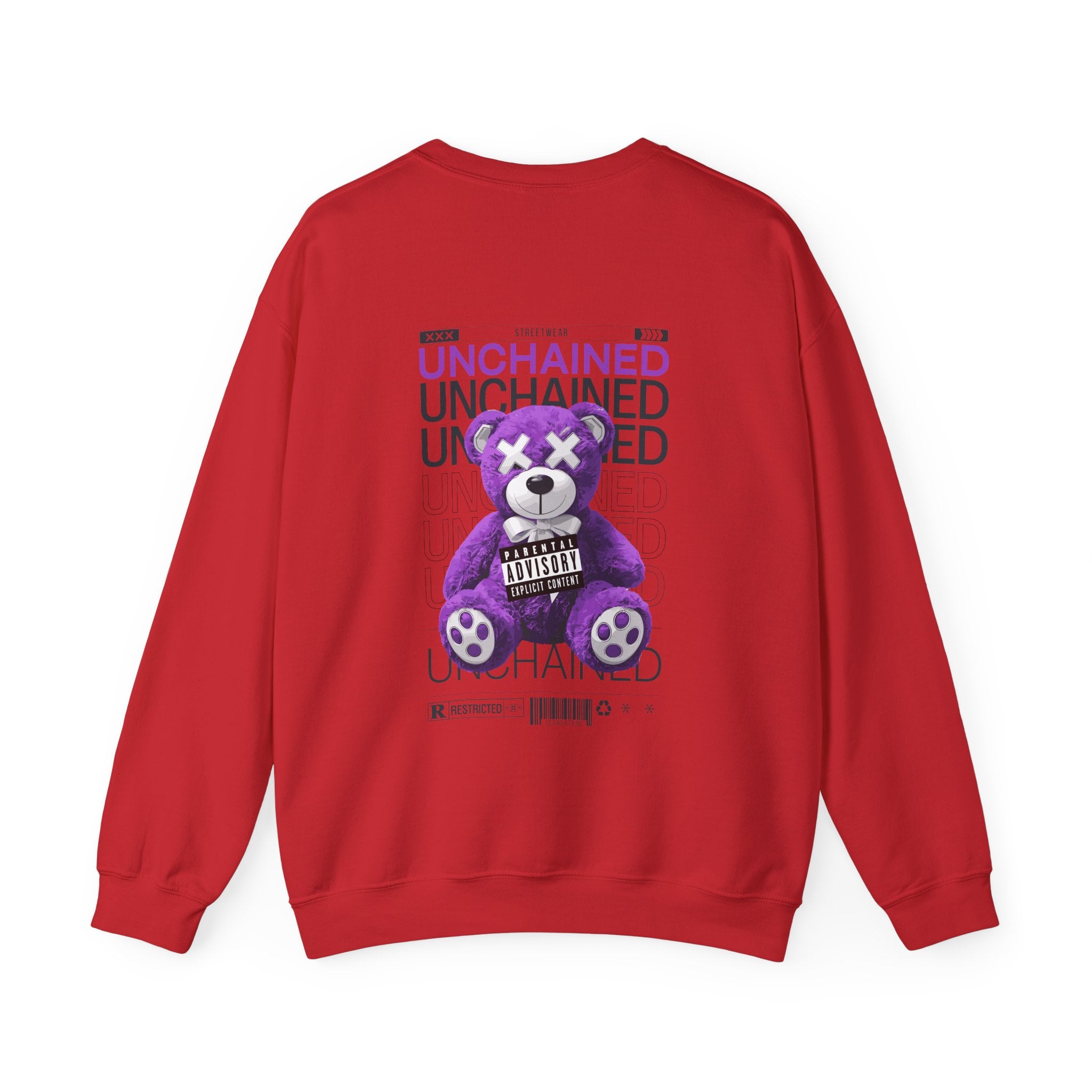 Unisex Heavy Blend™ Crewneck Sweatshirt - Purple Bear Graphic - Unique Streetwear Design