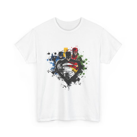 Epic Heroes Unisex Heavy Cotton Tee - Batman and Superman Design