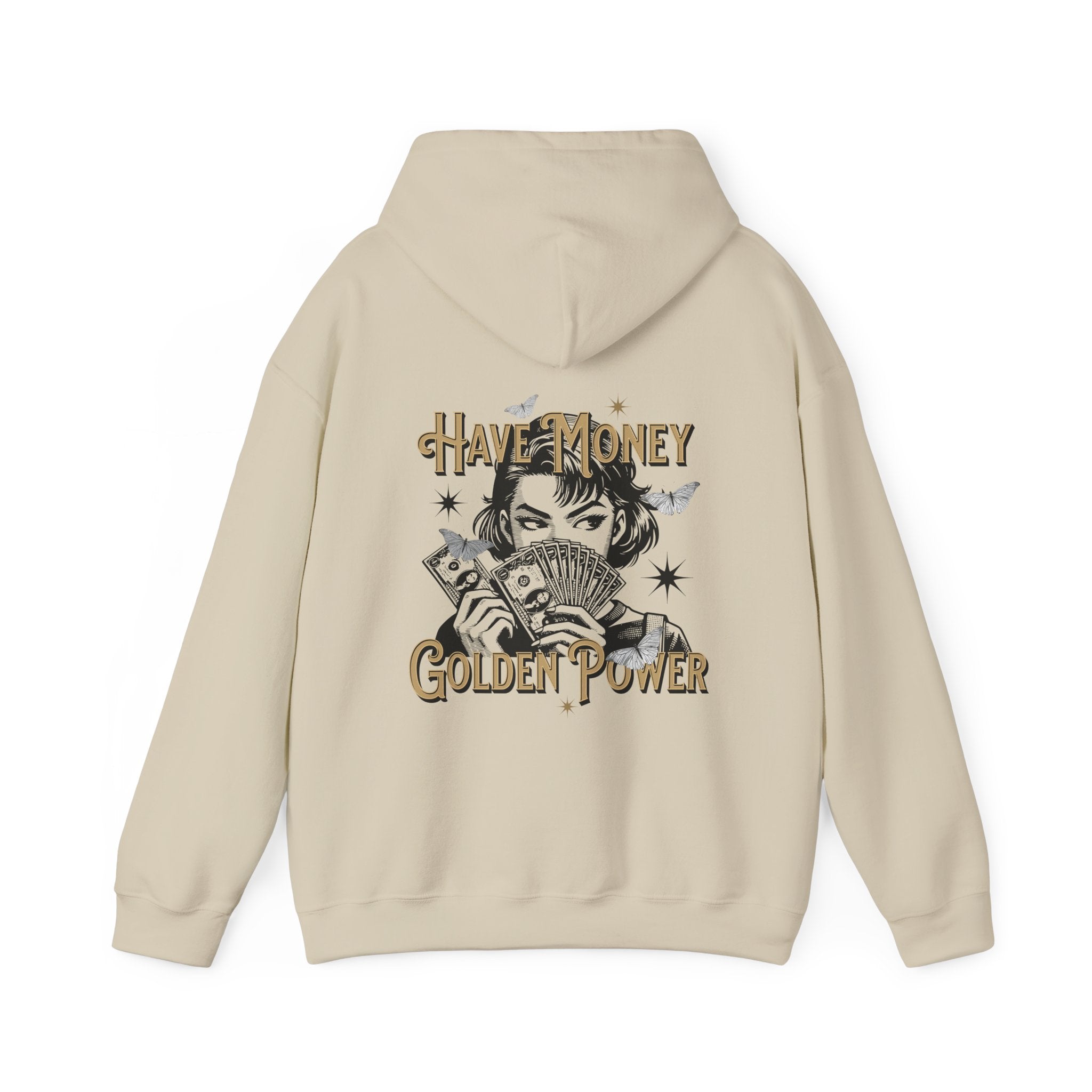 Have Money, Golden Power Graphic Unisex Heavy Blend™ Hooded Sweatshirt -
