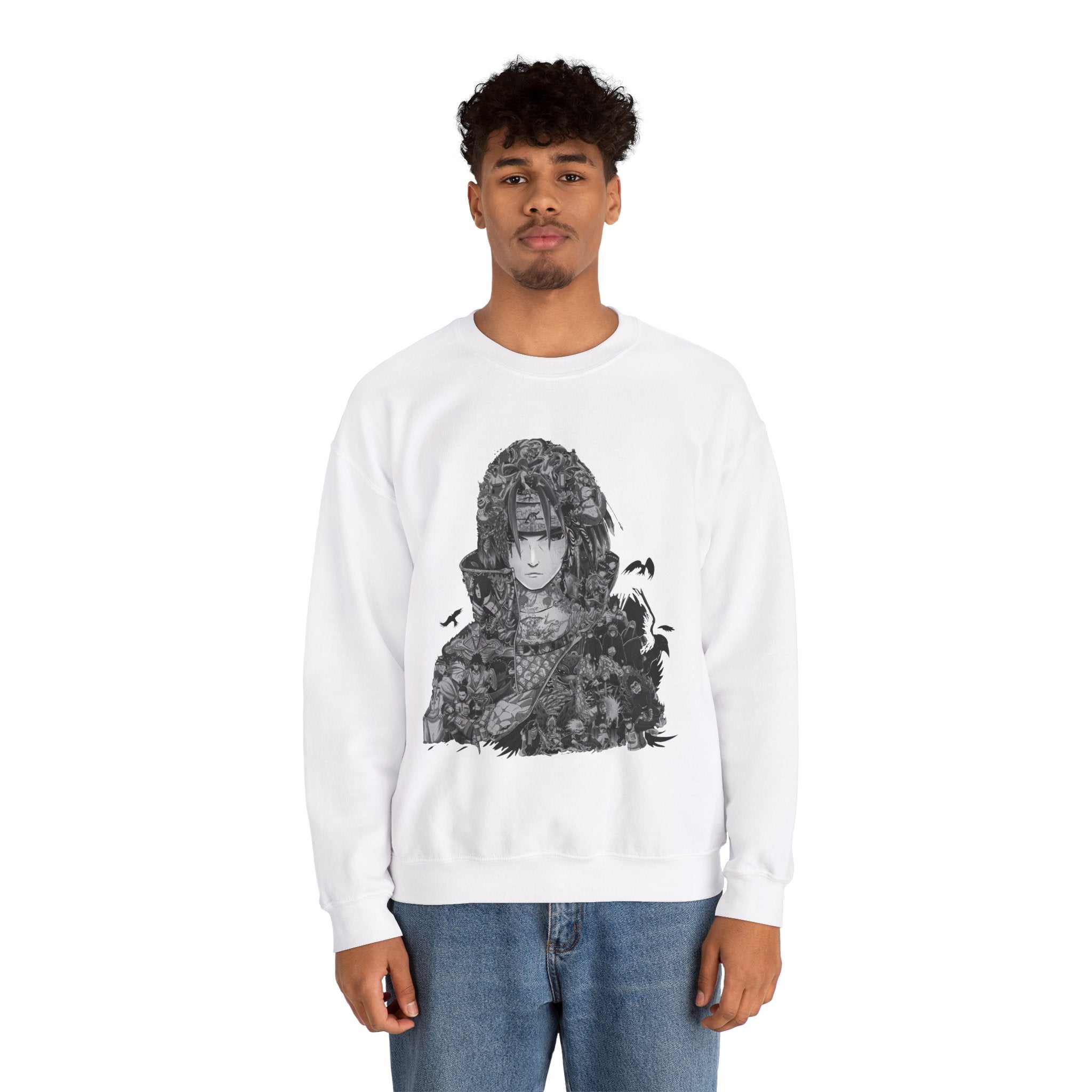 Unisex Heavy Blend™ Crewneck Sweatshirt with Artistic Warrior Design