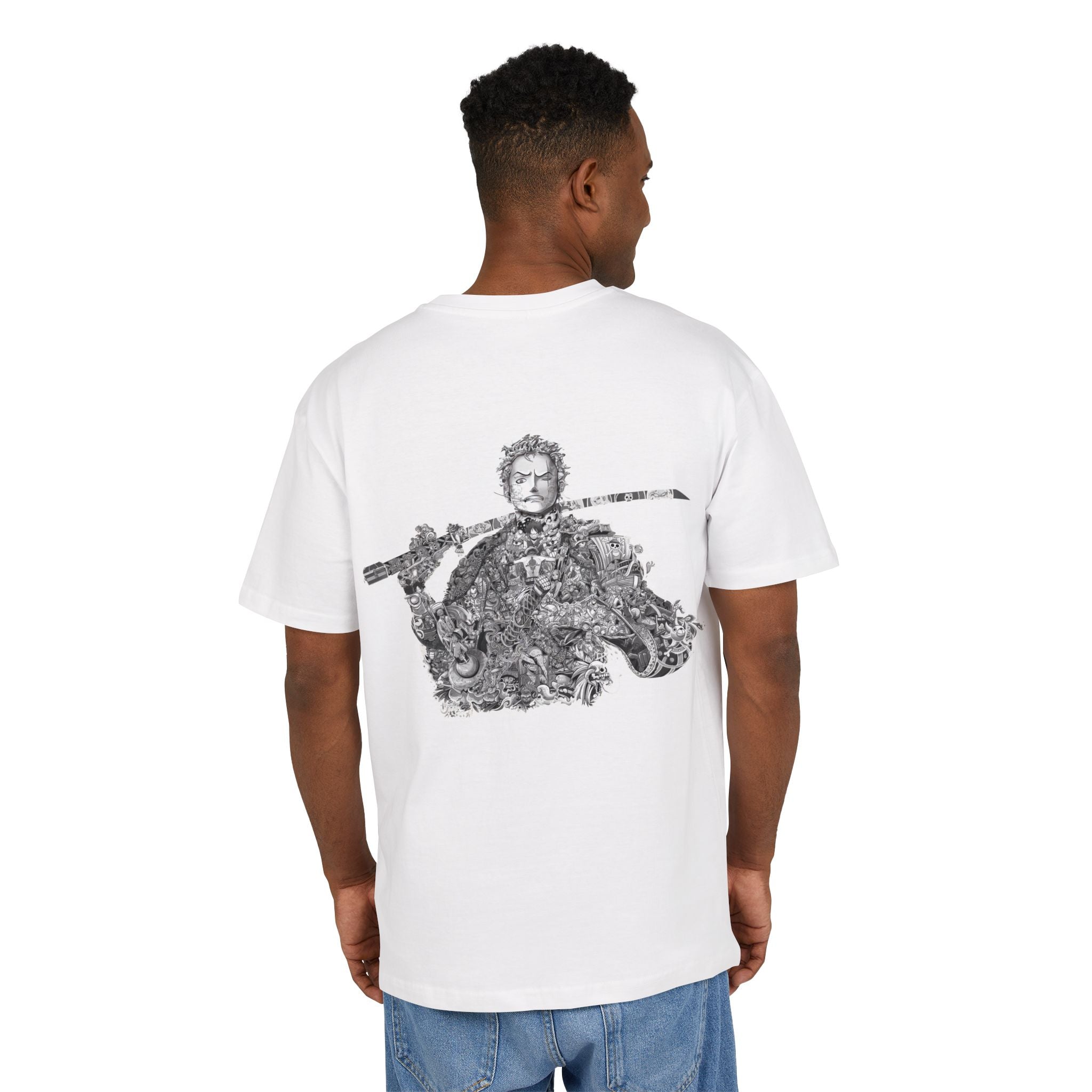 Vintage-Inspired Unisex Heavy Oversize Tee with Intricate Graphic Design