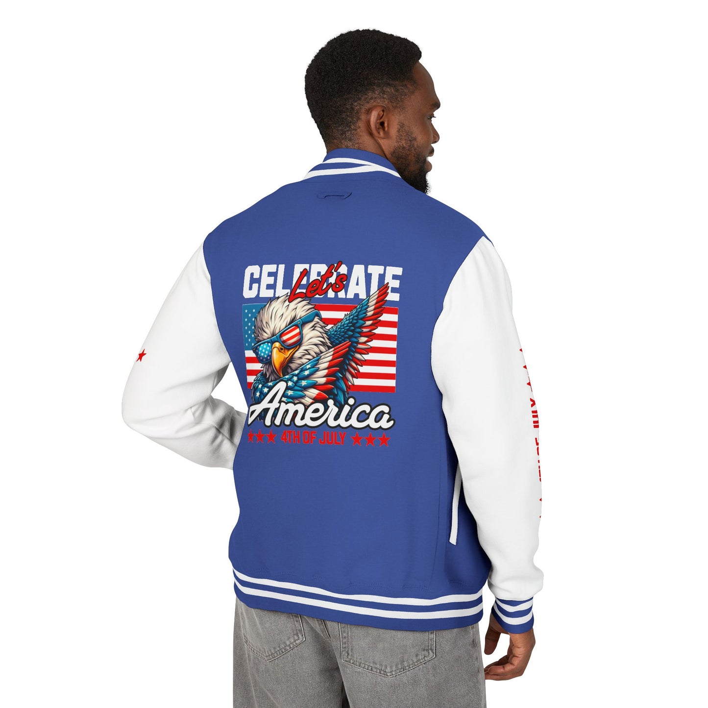 Unisex Heavyweight Letterman Jacket - Celebrate America 4th of July