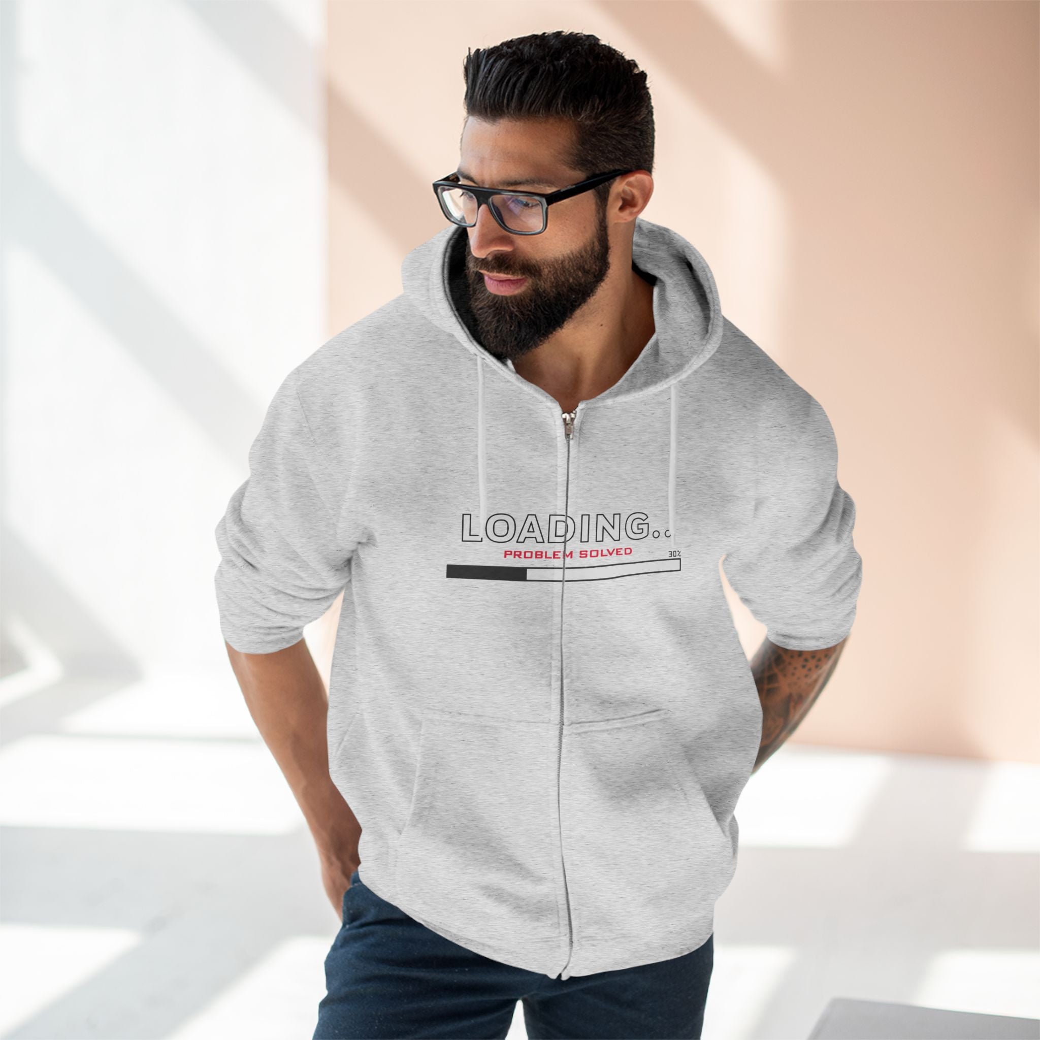 Loading Problem Solved Unisex Zip Hoodie - Perfect for Casual Wear and Firefighter Fans
