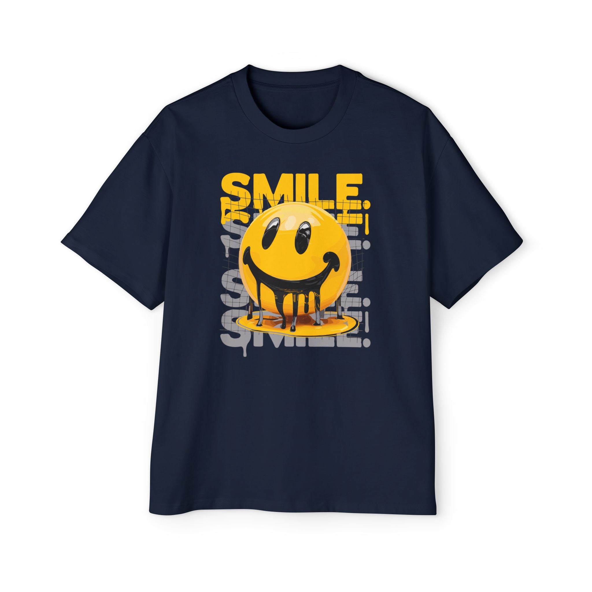 Smile Oversized Tee - Yellow Graphic T-Shirt for Casual Vibes