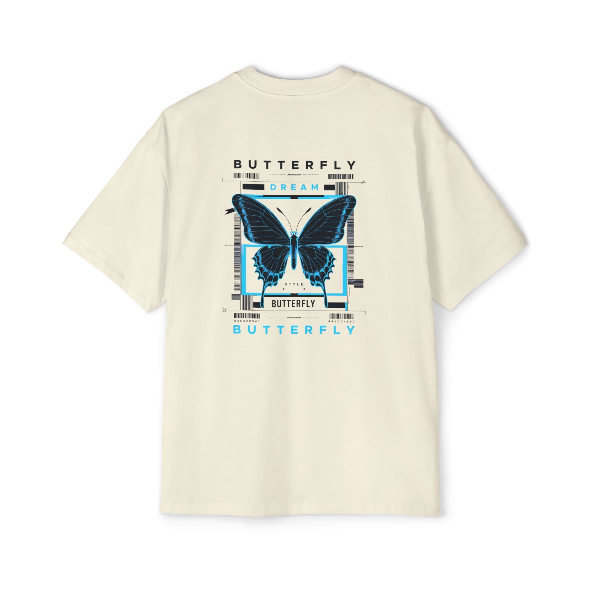 Dream Butterfly Heavy Oversized Tee - Artistic Graphic T-Shirt for Nature Lovers