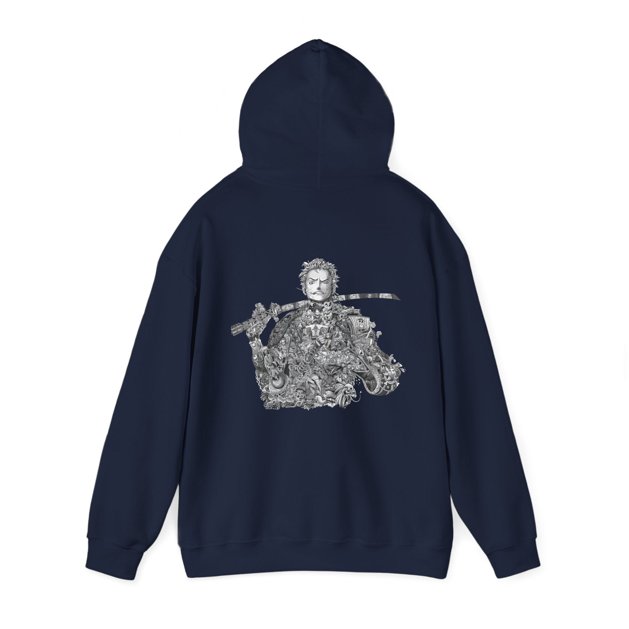 Unisex Hooded Sweatshirt with Artistic Warrior Design - Perfect for Casual Outings & Gifts
