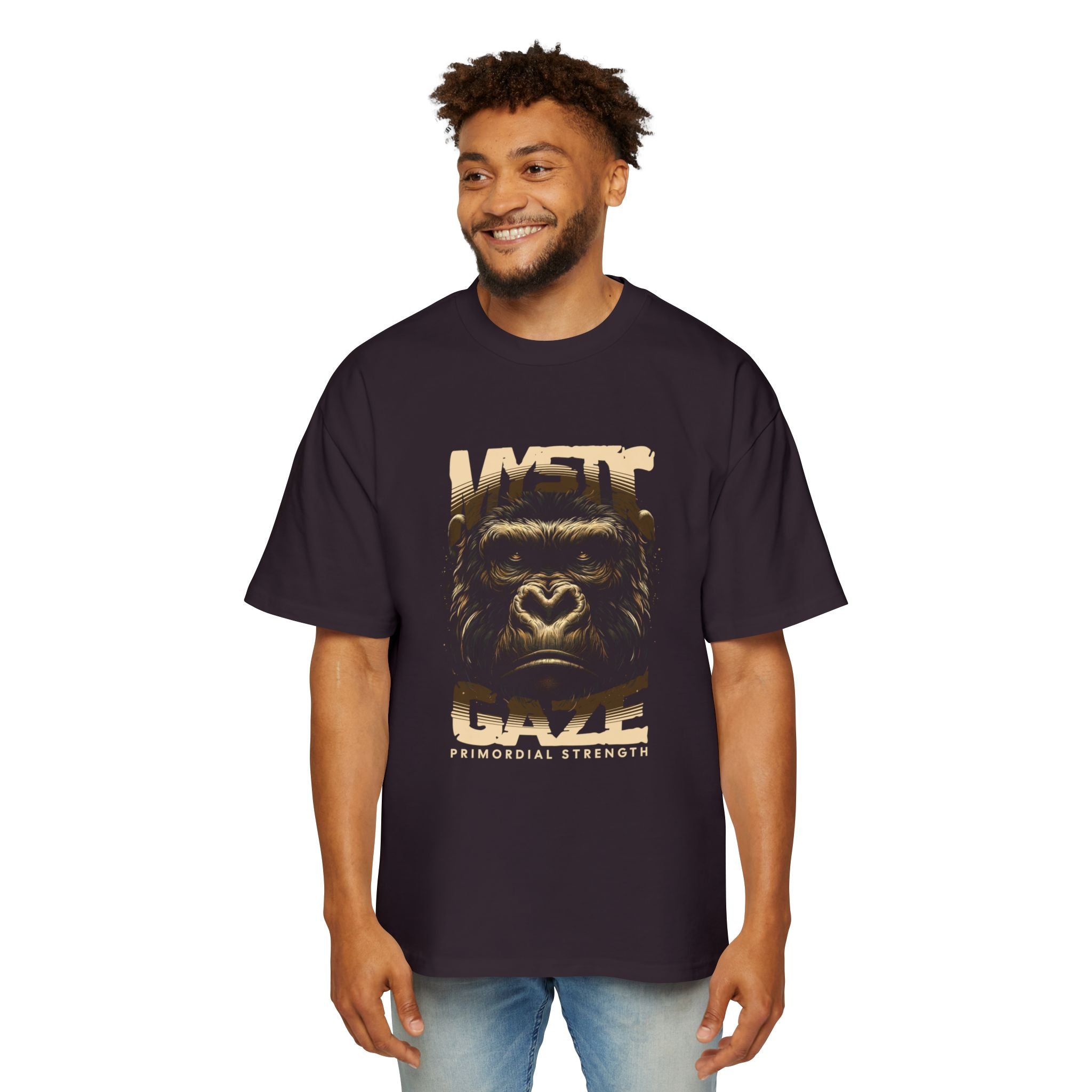 Heavy Oversized Tee - 'Mighty Gaze' Primordial Strength Graphic Tee