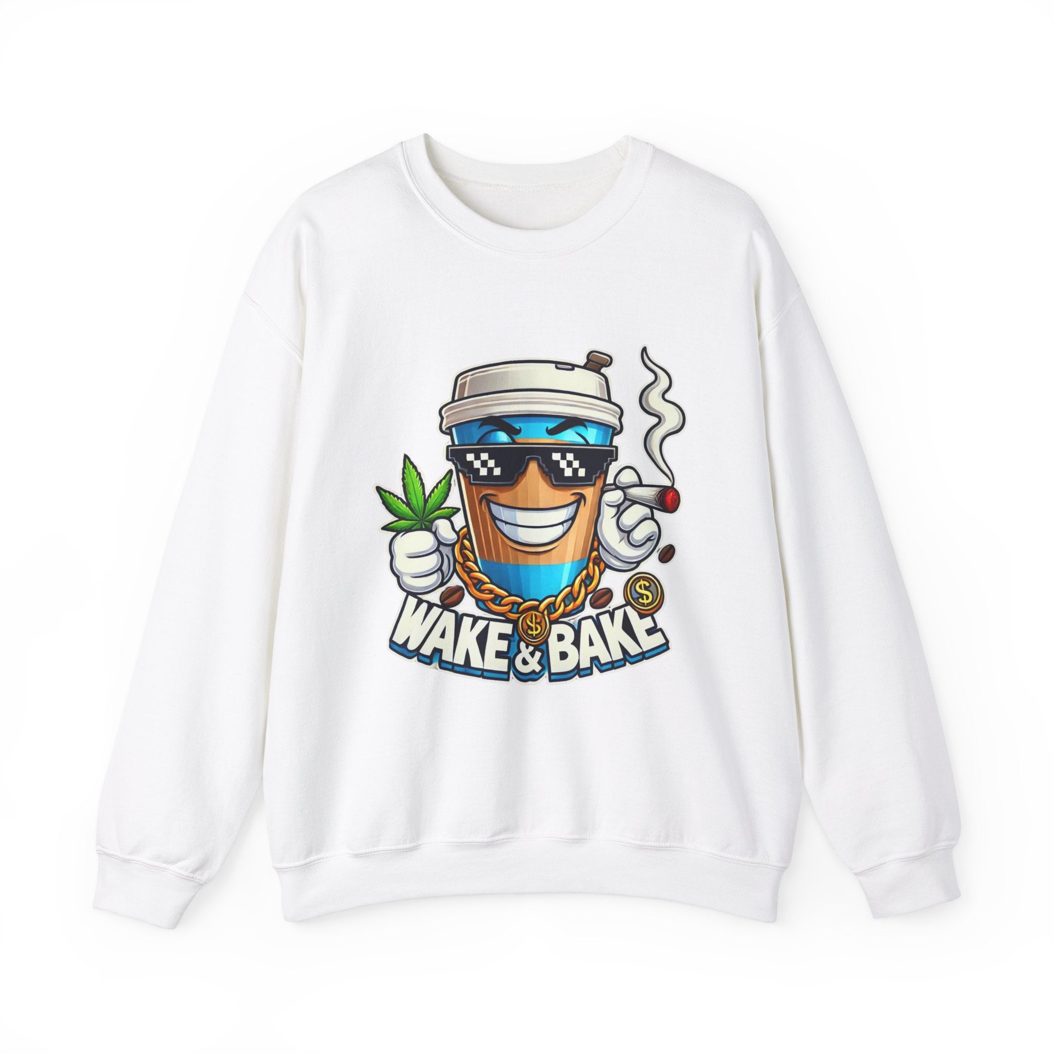Wake & Bake Unisex Heavy Blend™ Crewneck Sweatshirt - Perfect for Cozy Days & Cannabis Enthusiasts
