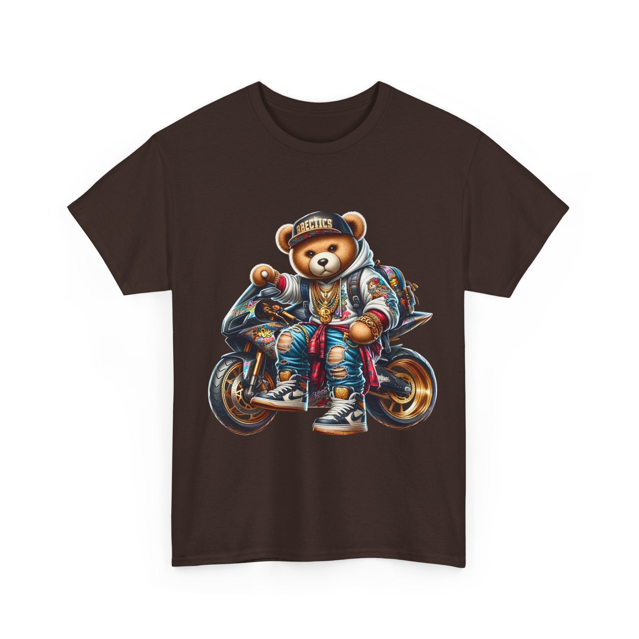 Gangsta Biker Teddy Bear Unisex Heavy Cotton Tee