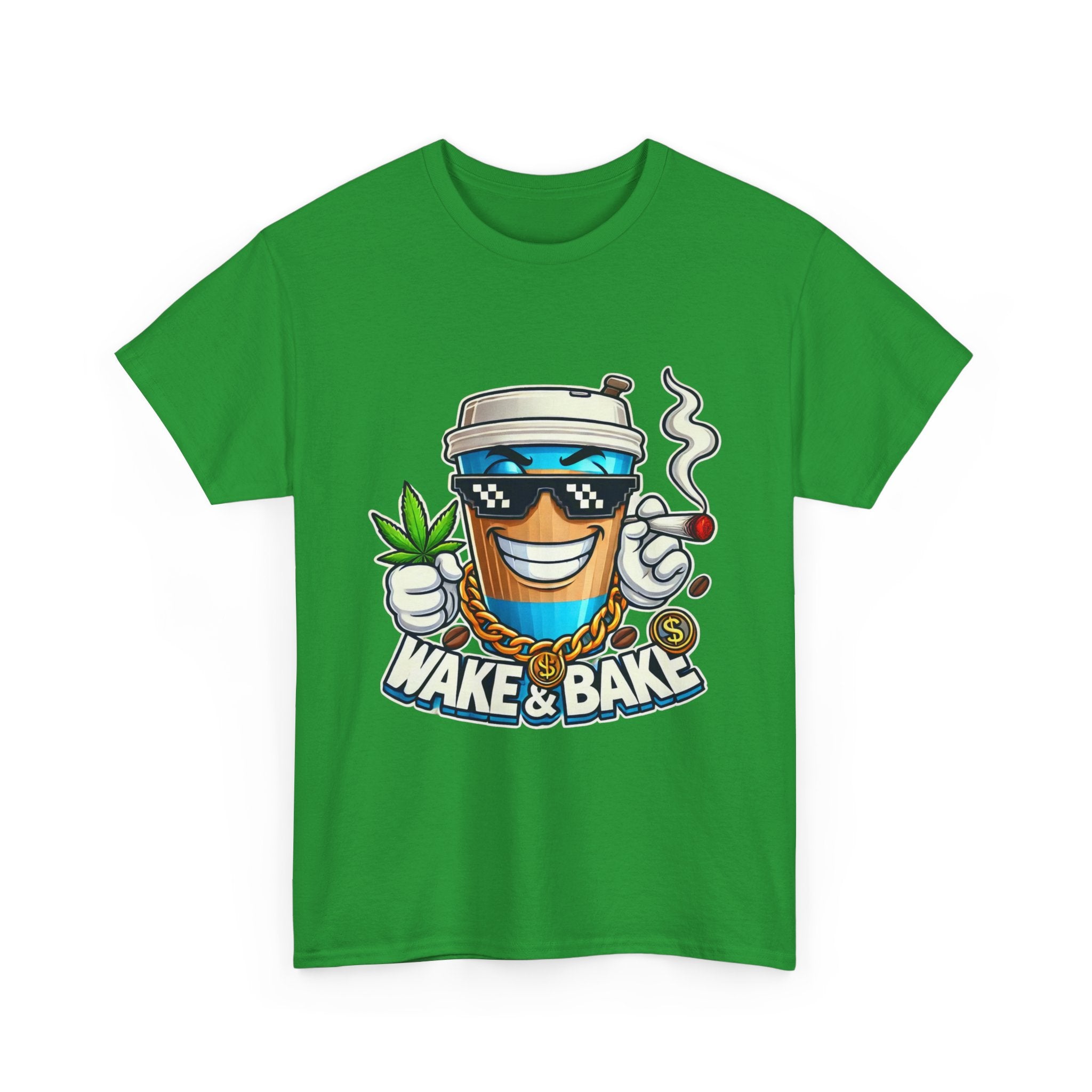 Wake & Bake Unisex Heavy Cotton Tee - Fun Cannabis Culture Shirt
