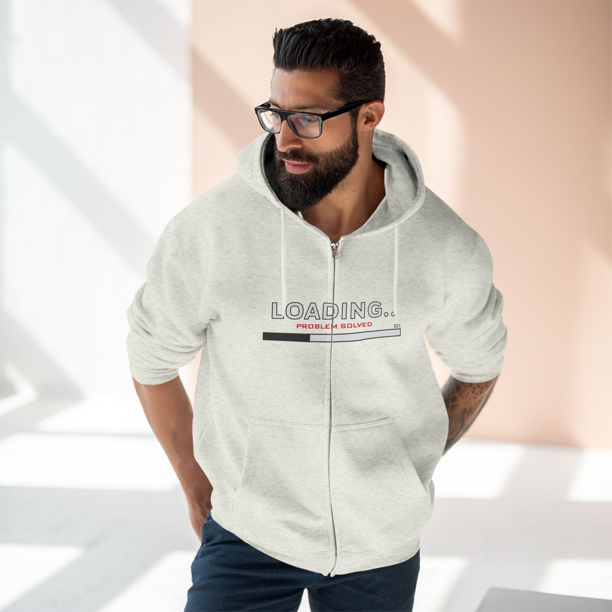 Loading Problem Solved Unisex Zip Hoodie - Perfect for Casual Wear and Firefighter Fans