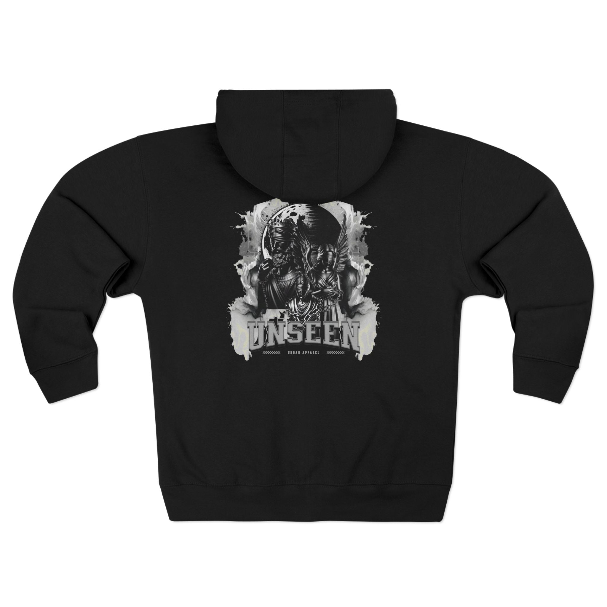 Unisex 'Unseen' Graphic Zip Hoodie - Casual Comfort & Style