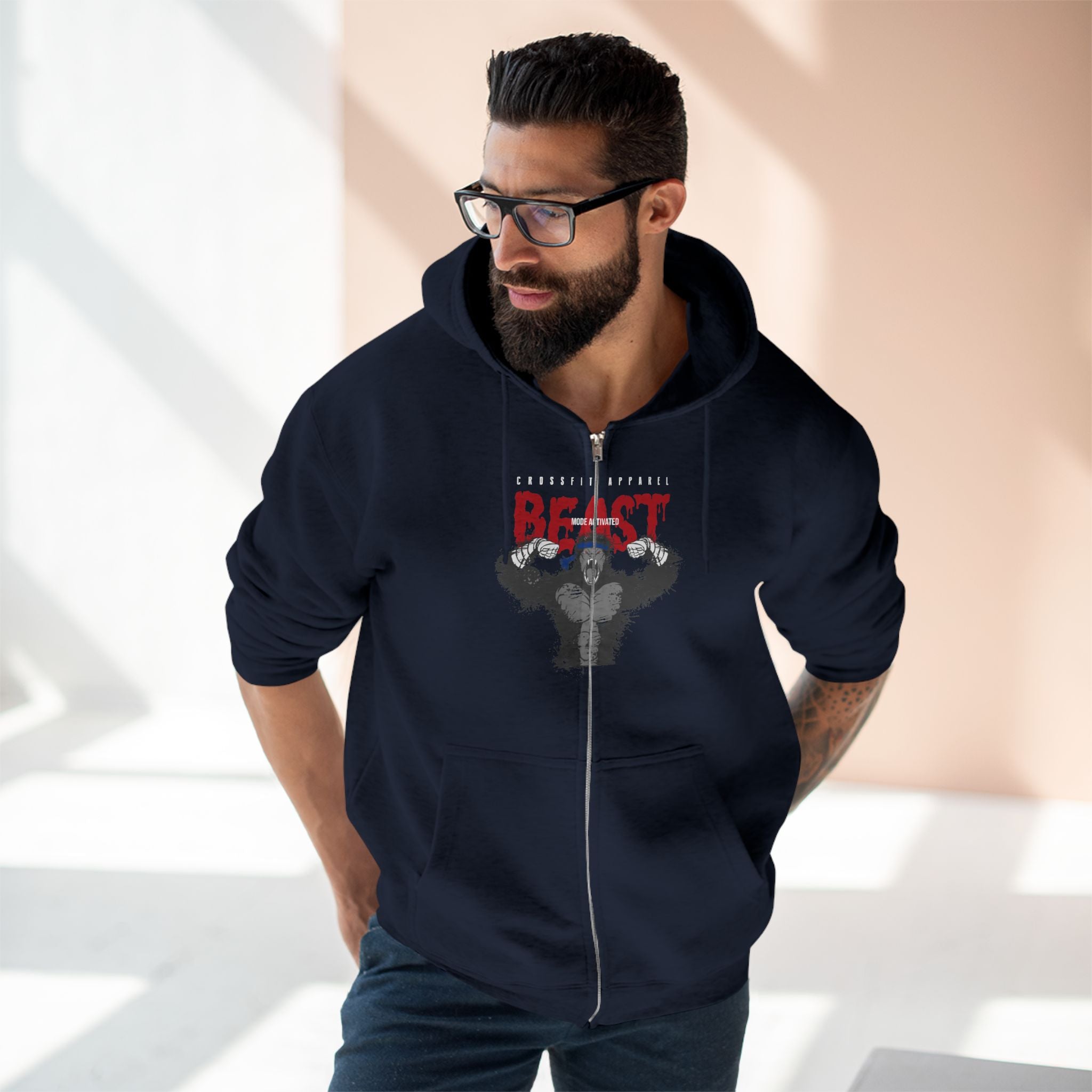 Beast Unisex Zip Hoodie - Perfect for Gym Enthusiasts and Casual Wear