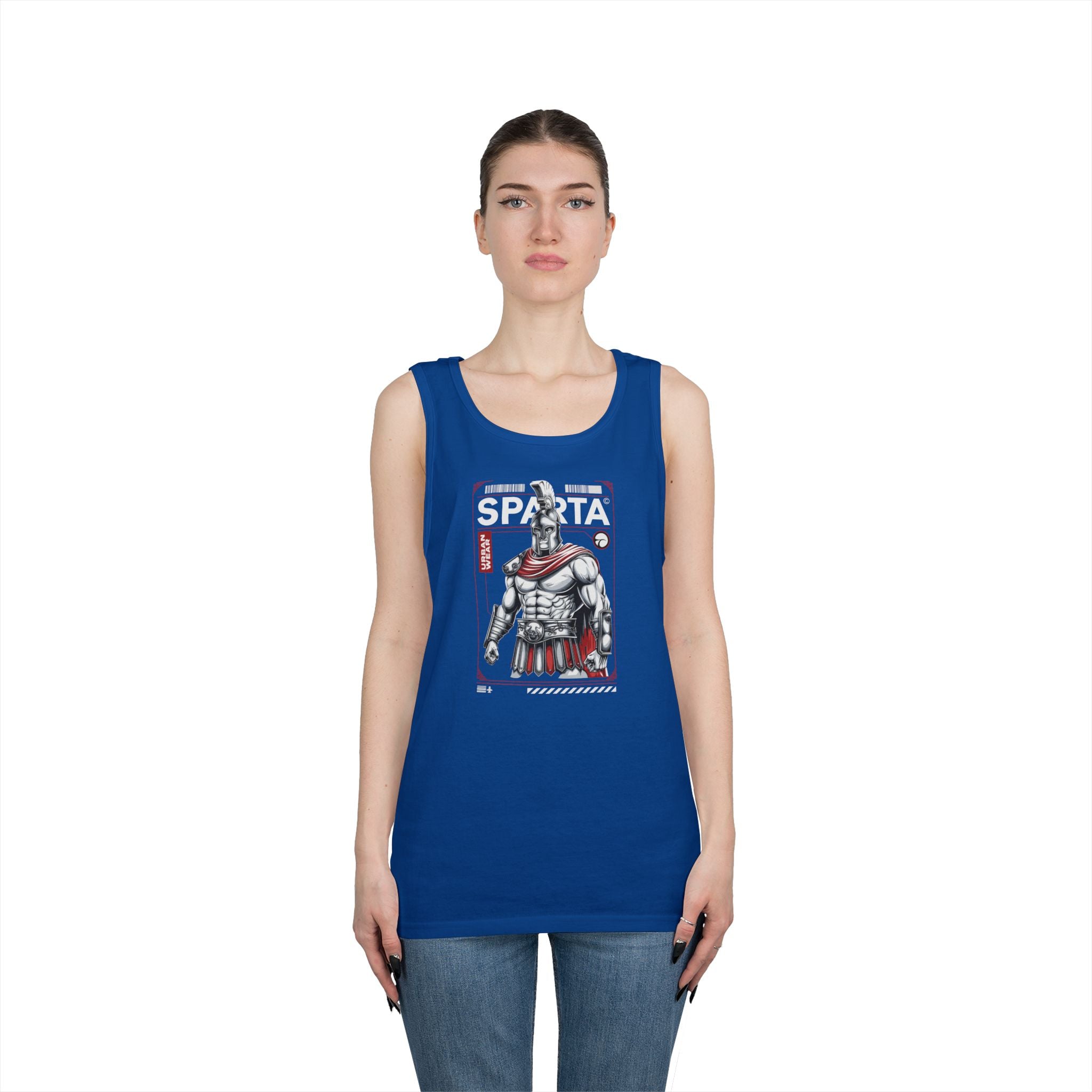 Sparta Warrior Unisex Heavy Cotton Tank Top - Bold Graphic Tee for Fitness & Casual Wear