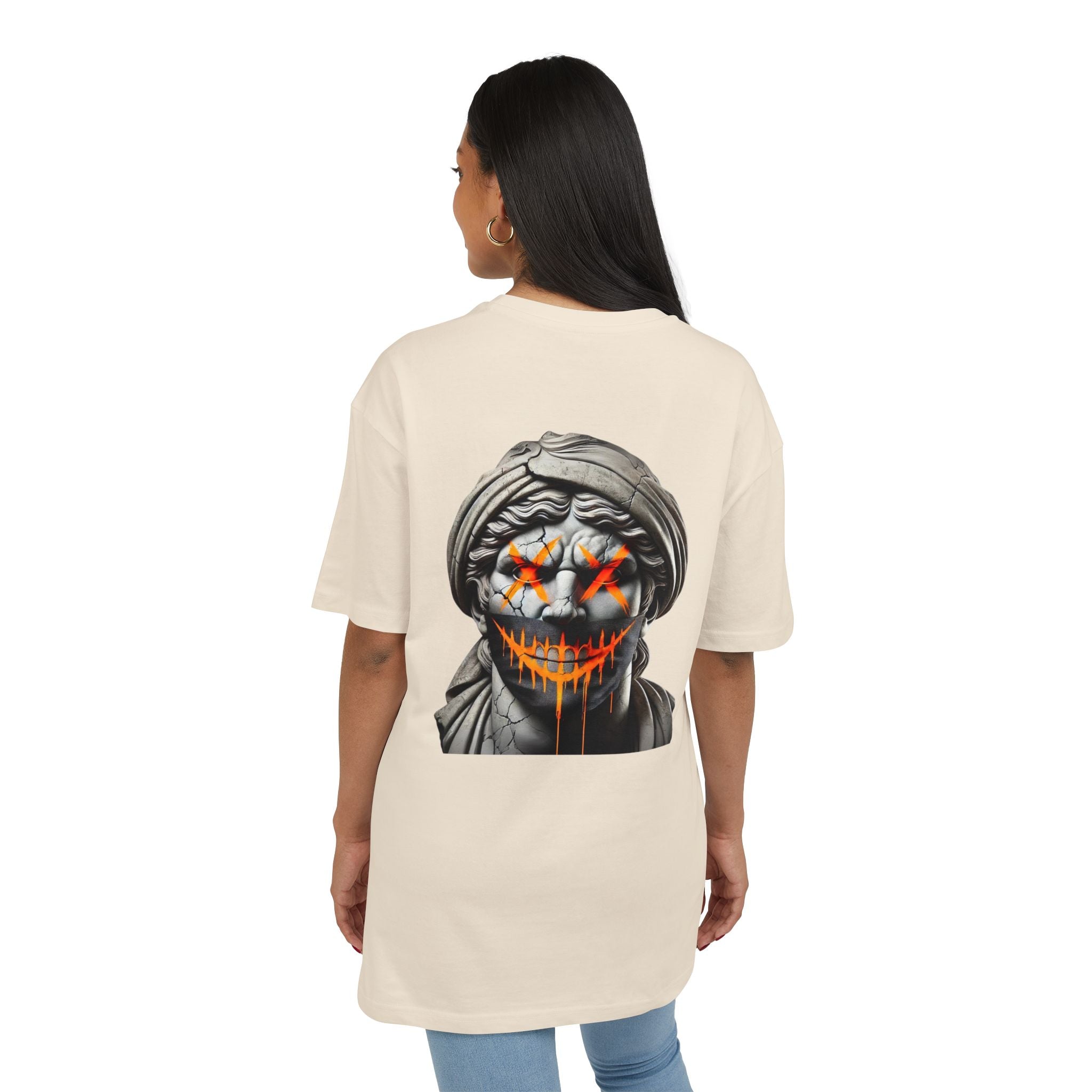 Dripping Gangsta David Oversize Tee with Distorted Statue Design