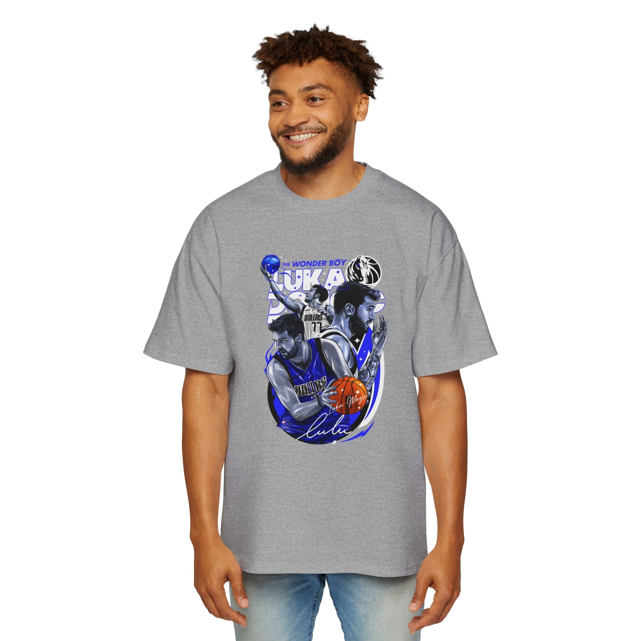 Luka Doncic Graphic Heavy Oversized Tee - Casual Sportswear for Basketball Fans