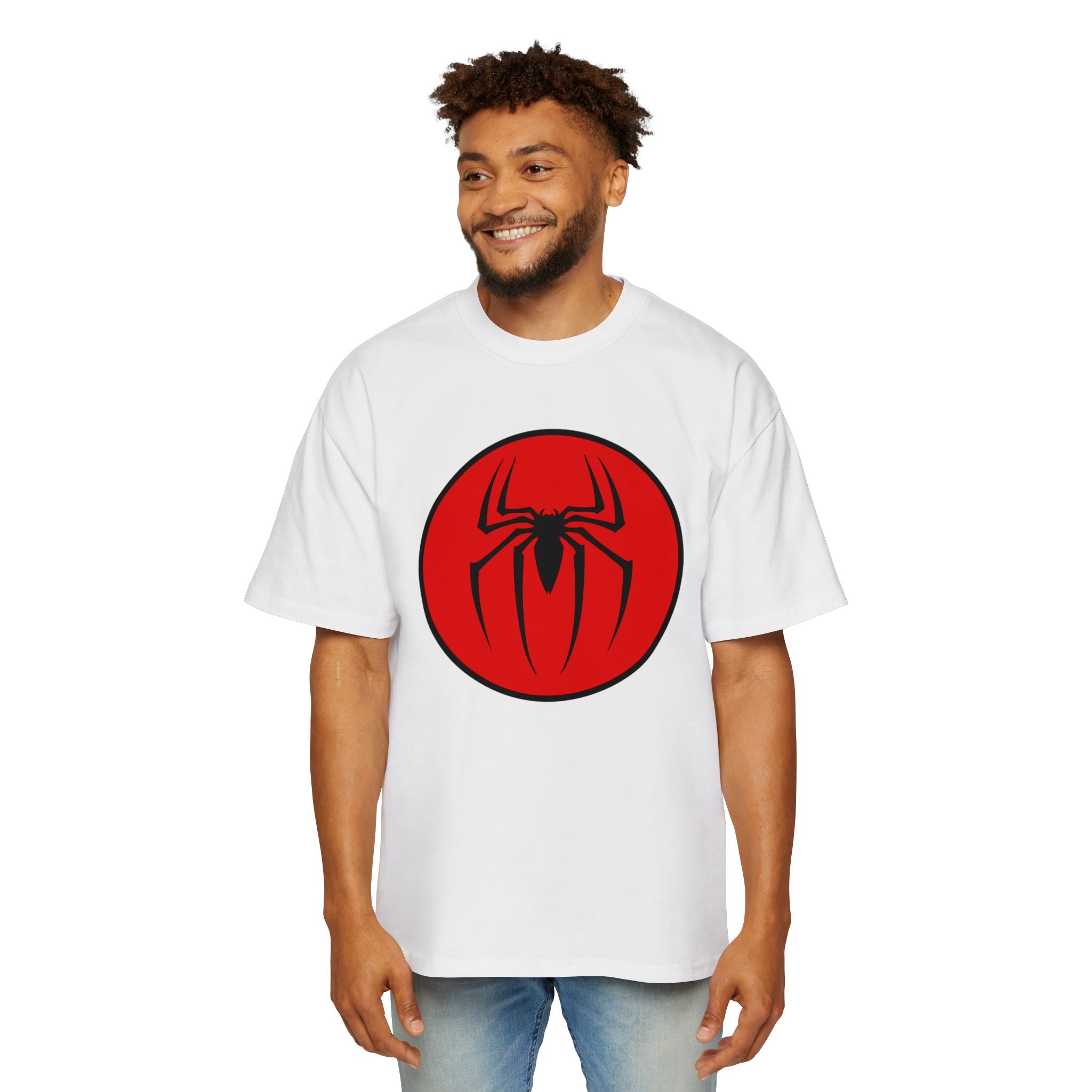 Spider-Man Oversized Tee for Fans - Red Comic Style Graphic T-Shirt