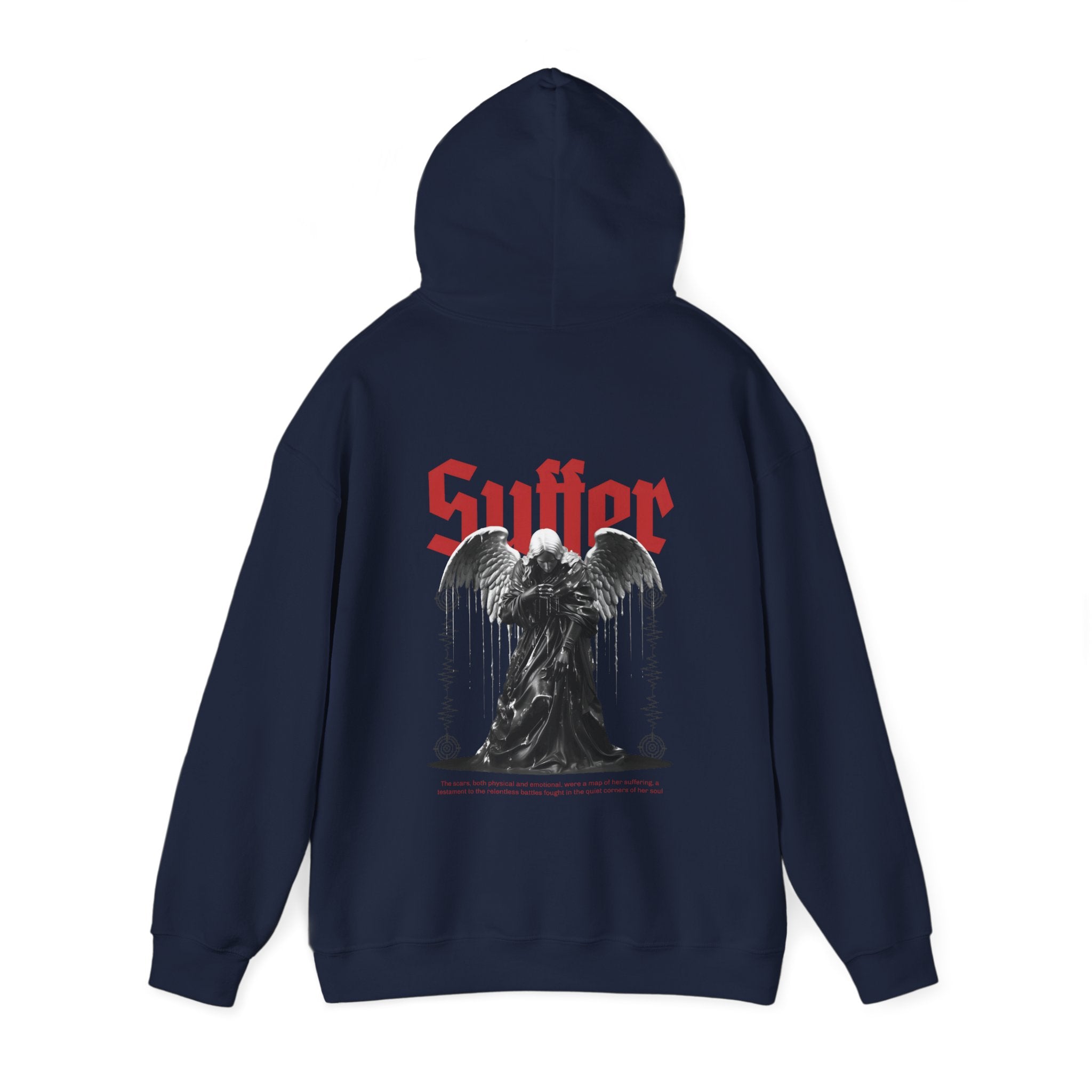 Gothic Unisex Hooded Sweatshirt - 'Suffer' Design