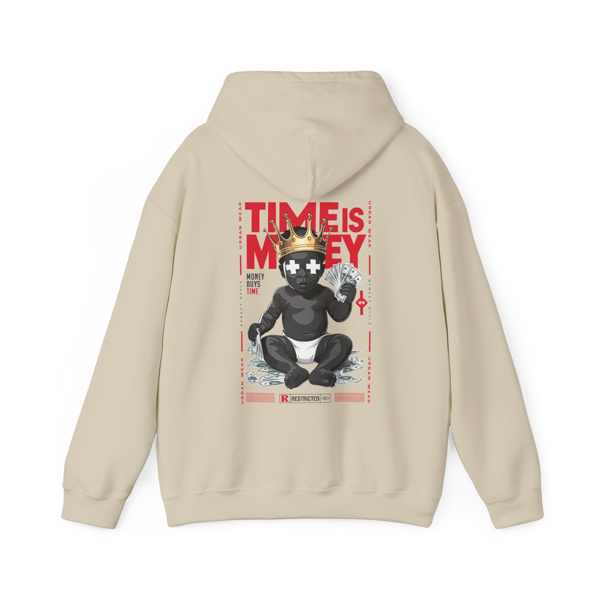 Cool Streetwear Hoodie Time is Money Graphic Sweatshirt for Trendsetters