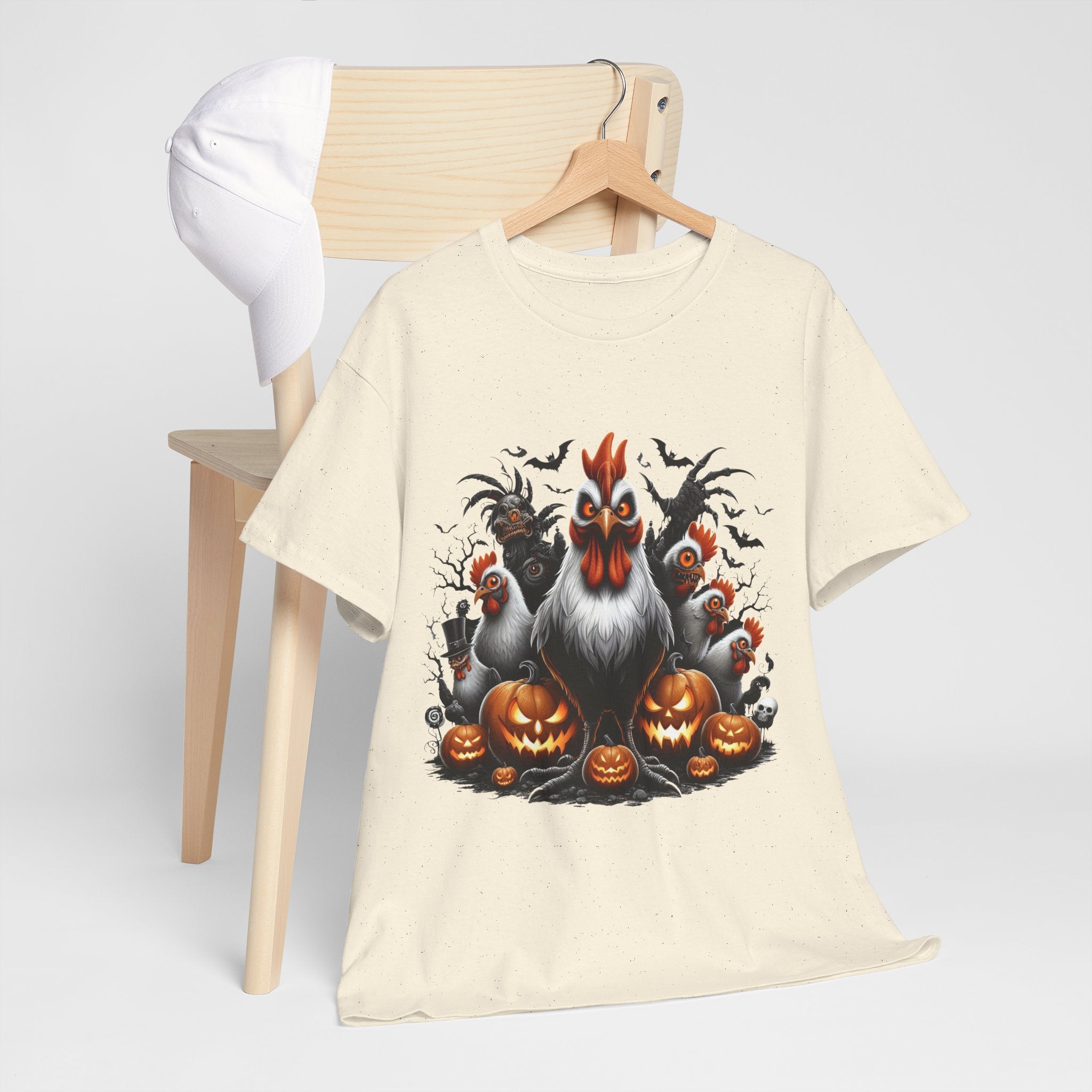 Halloween Chikens Unisex Heavy Cotton Tee