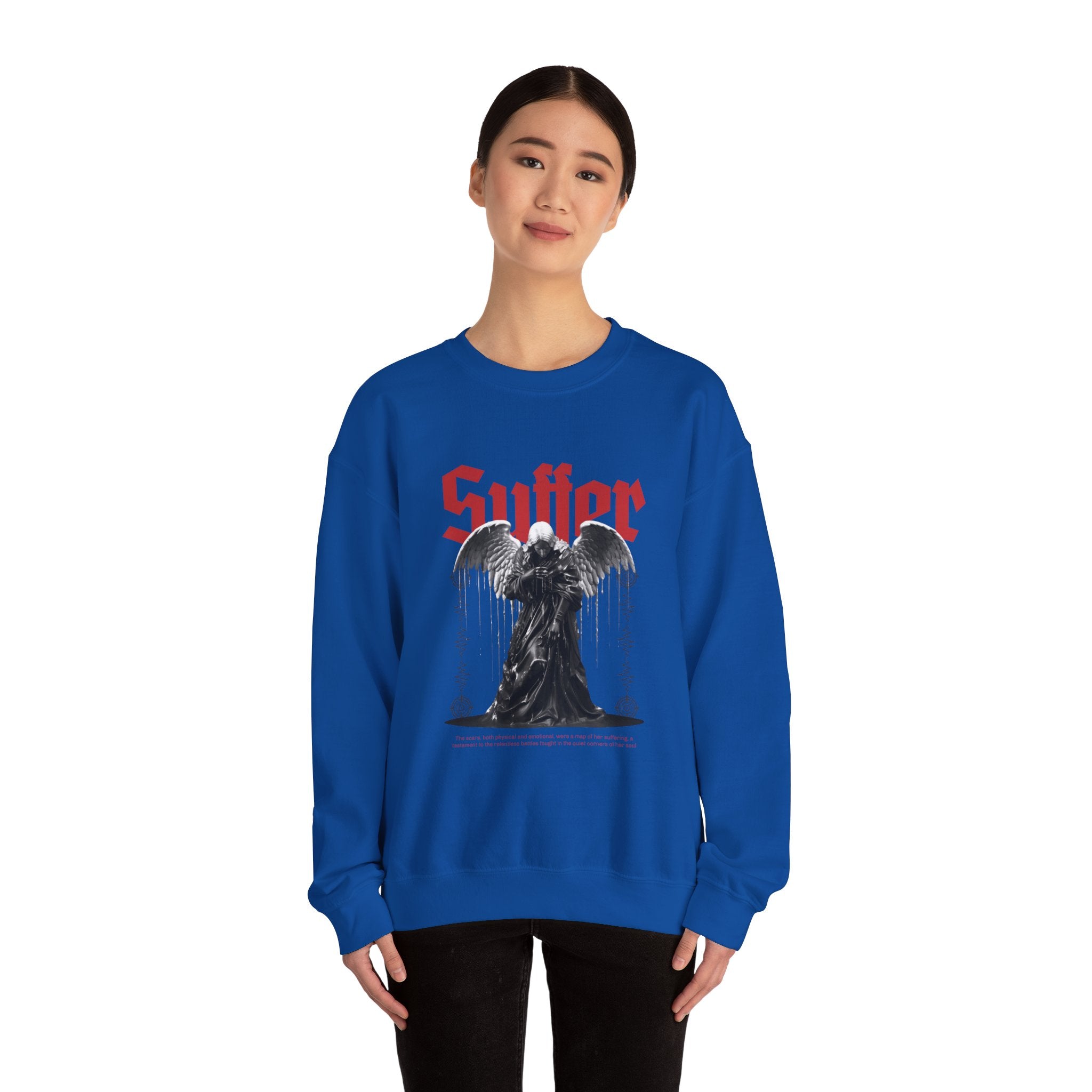 Suffer Unisex Heavy Blend Crewneck Sweatshirt - Bold Graphic Design for Gothic Style Lovers