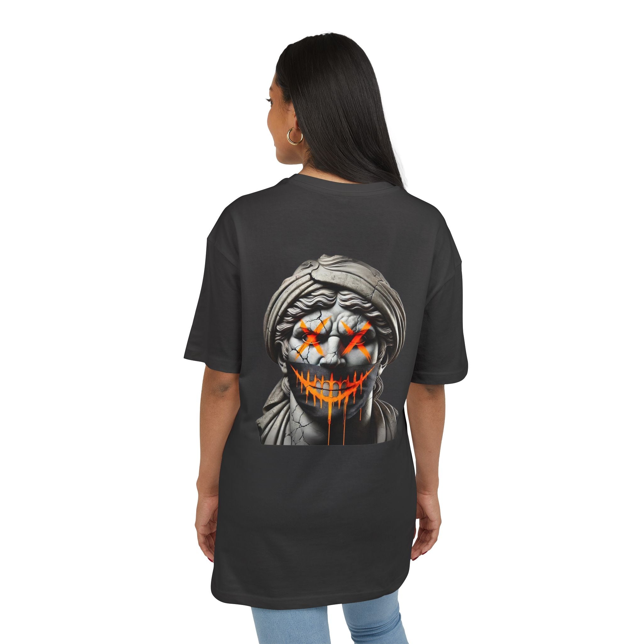 Dripping Gangsta David Oversize Tee with Distorted Statue Design